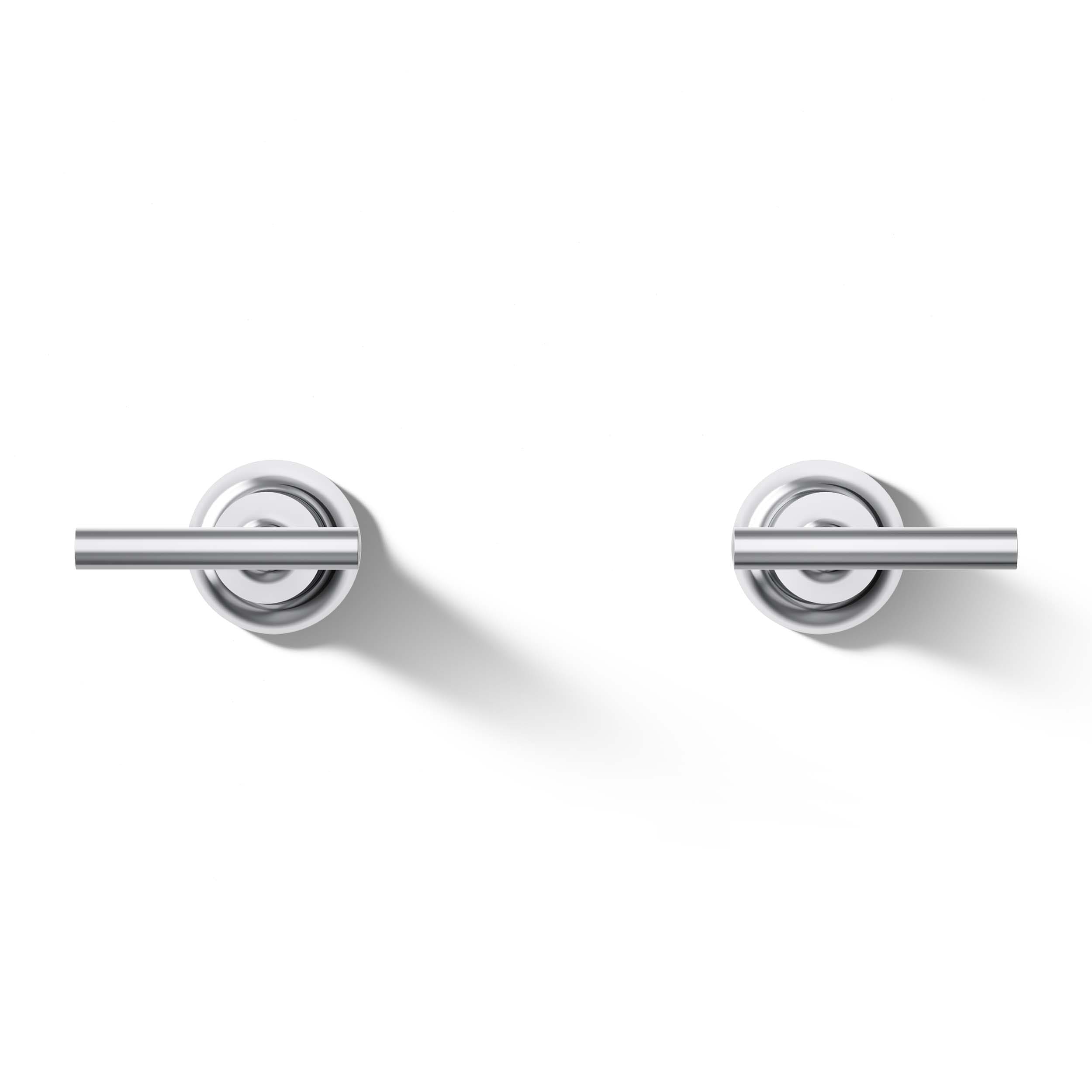 Purist Polished Chrome Double Lever Wall-Mounted Bath Trim
