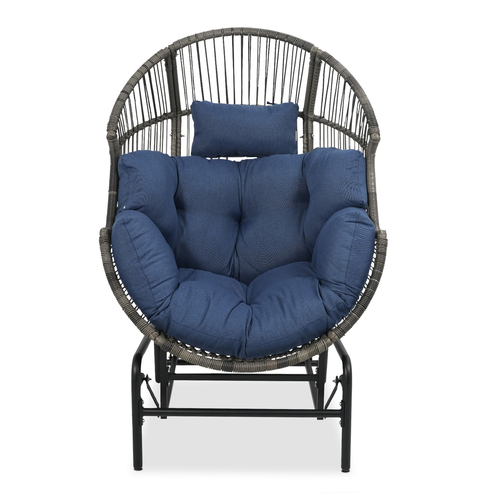 Rilyson FN81G-1 Egg chair Blue Woven Hammock chair with Stand