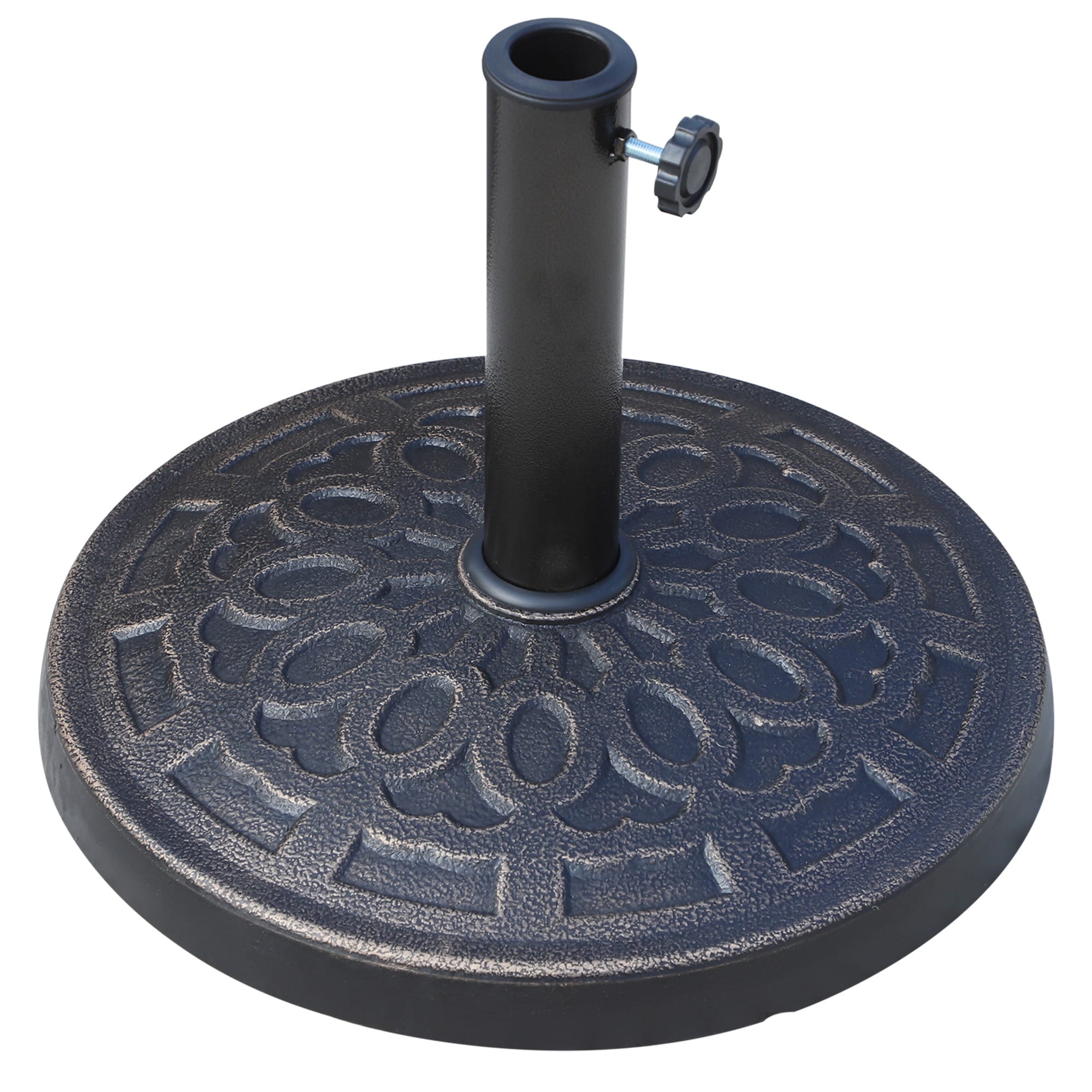 Kahomvis AOS-QP109-425 Round Resin Umbrella Base Bronze Patio Umbrella Base