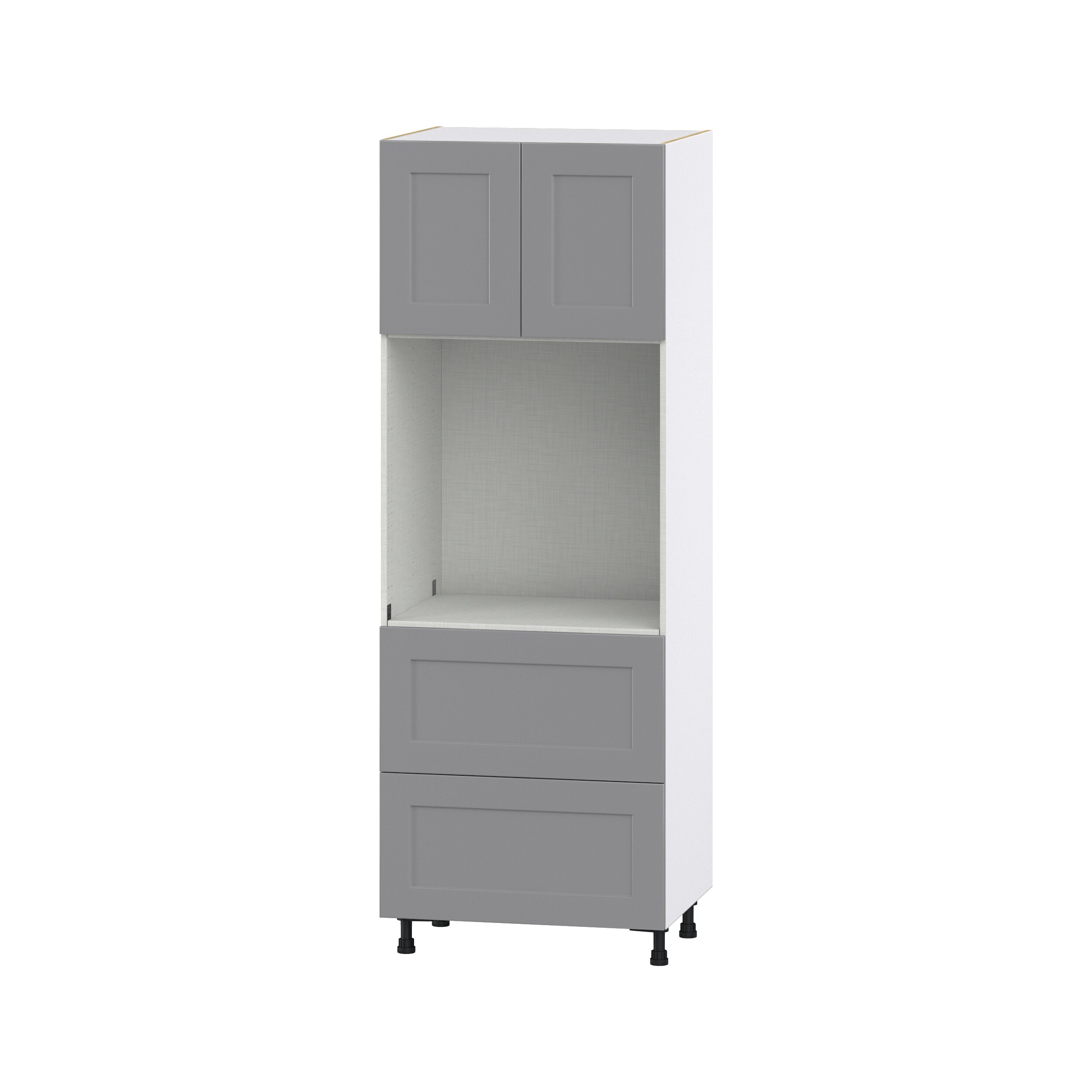 Hugo&Borg DSTO2D3084.5-BM Beaumont 30-in W x 84.5-in H x 24-in D Slate Gray 2 -Drawers Single oven Base Fully assembled Cabinet (Flat Panel Shaker)