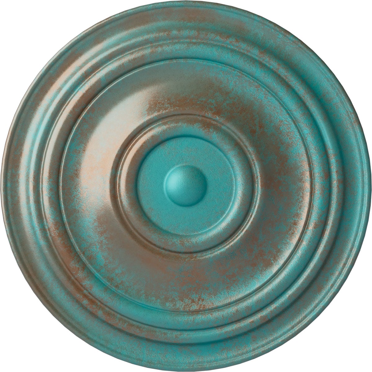 Ekena Millwork CM31TRCGS Traditional 31.5-in W x 31.5-in L Painted Copper Green Patina Polyurethane Whole Ceiling Medallion