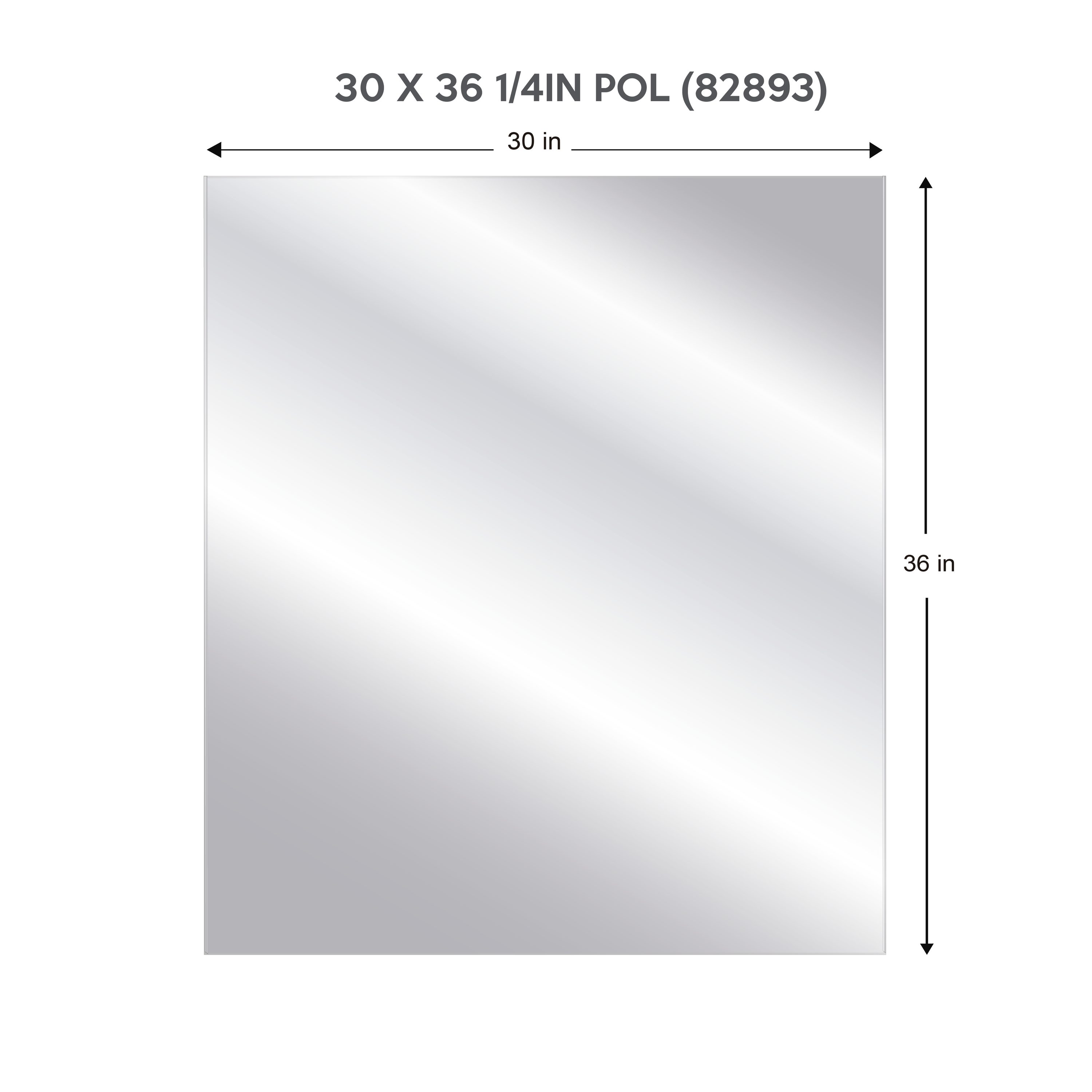 Project Source MD66262 30-in W x 36.0-in H Rectangle Silver Polished Frameless Wall Mirror