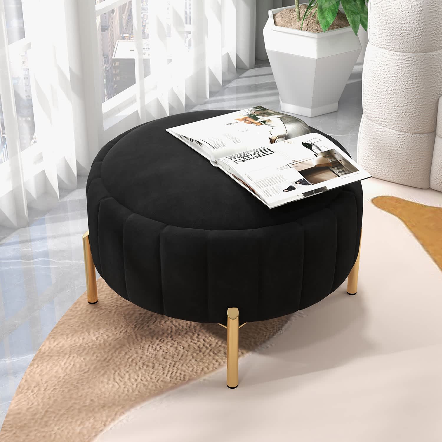 SEYNAR XY625-BLACK Indoor-Ottomans - View #2
