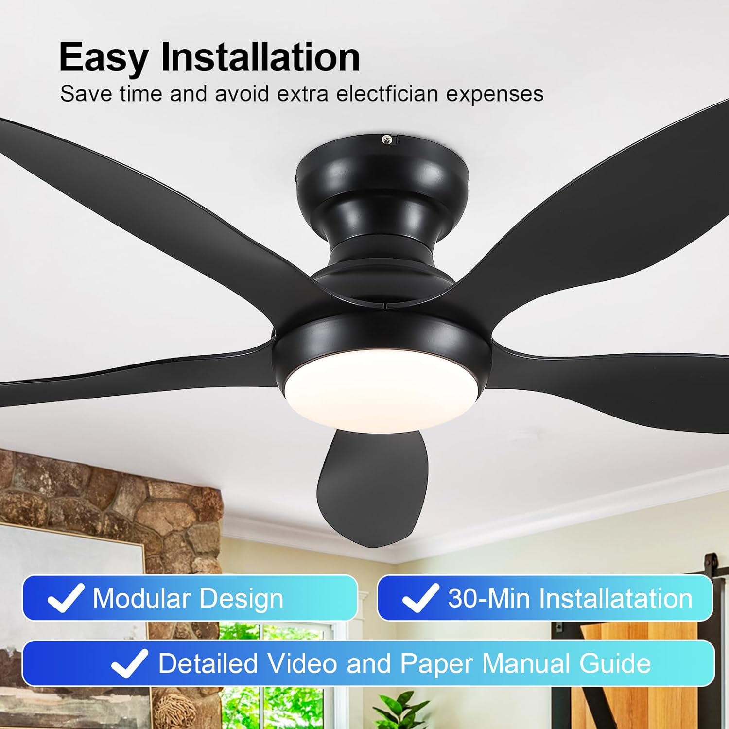 Gleam Flare GF-1098-46BK Ceiling-Fans - View #11
