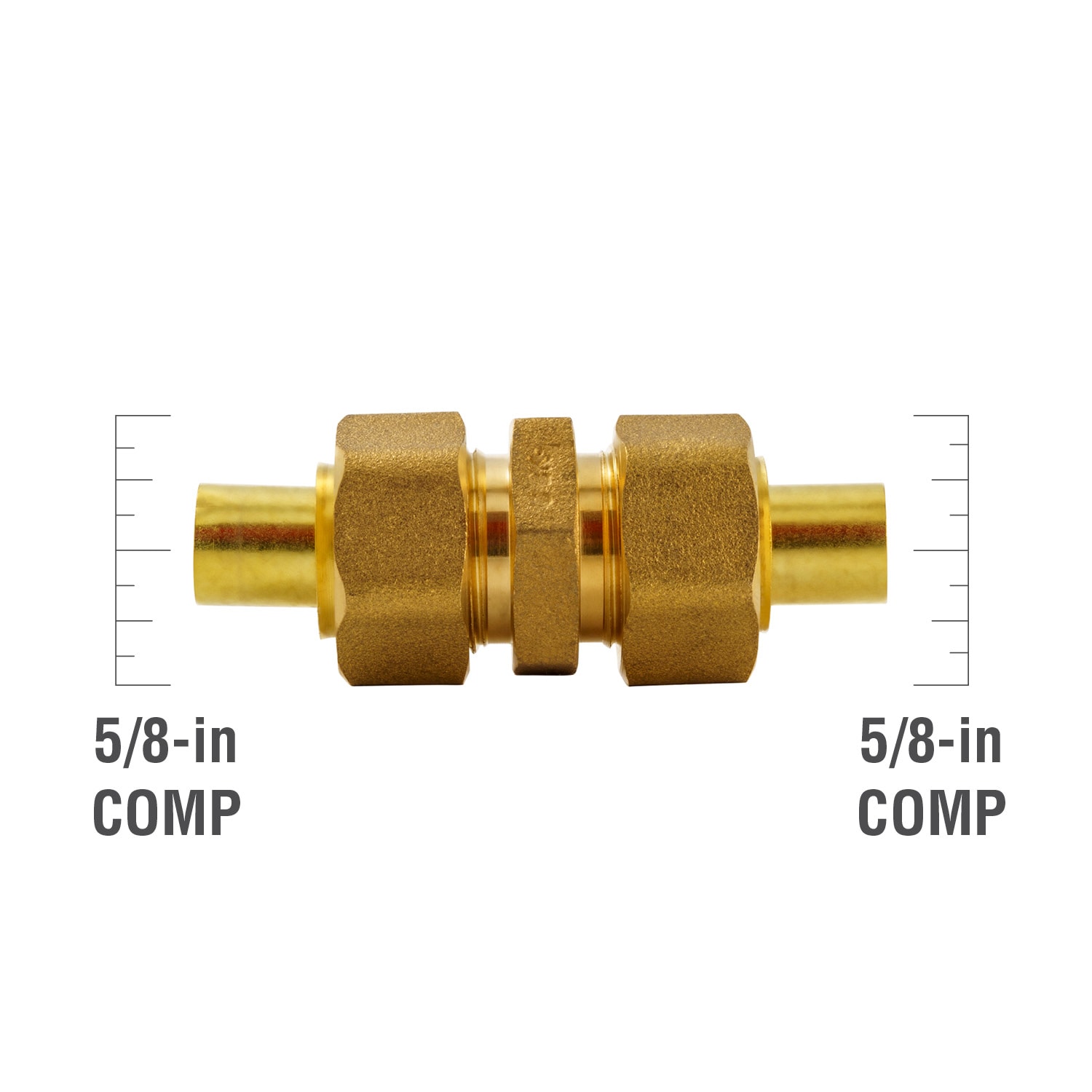 LTWFITTING 3/16 in. O.D. Brass Compression Coupling Fitting (10-Pack)  HF62310 - The Home Depot