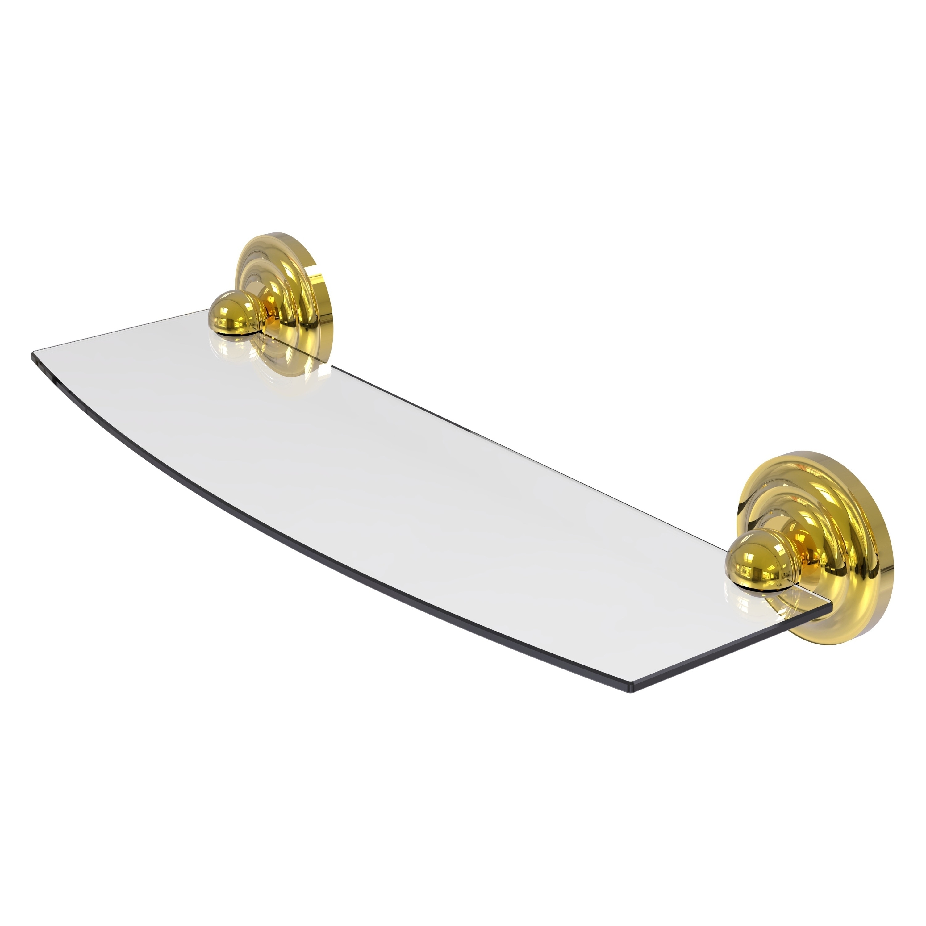 Allied Brass PQN-33/18-PB Prestige Que New Polished Brass Wall mount Bathroom Shelf ( 18-in x 3-in x 5-in )