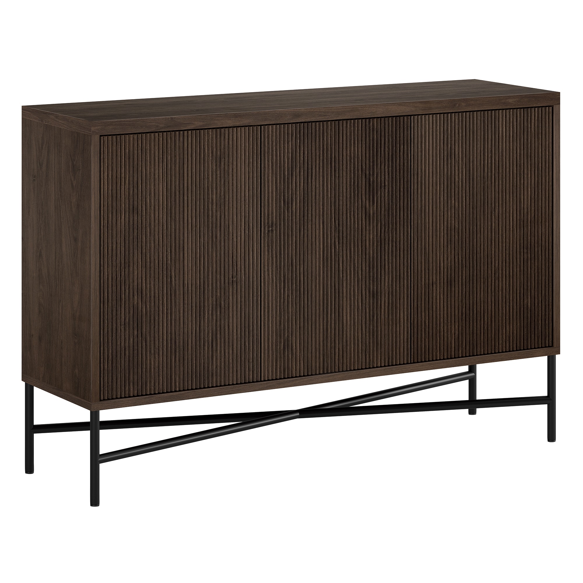 Hailey Home BF2206 Brighton Contemporary/Modern Alder Brown Metal Buffet
