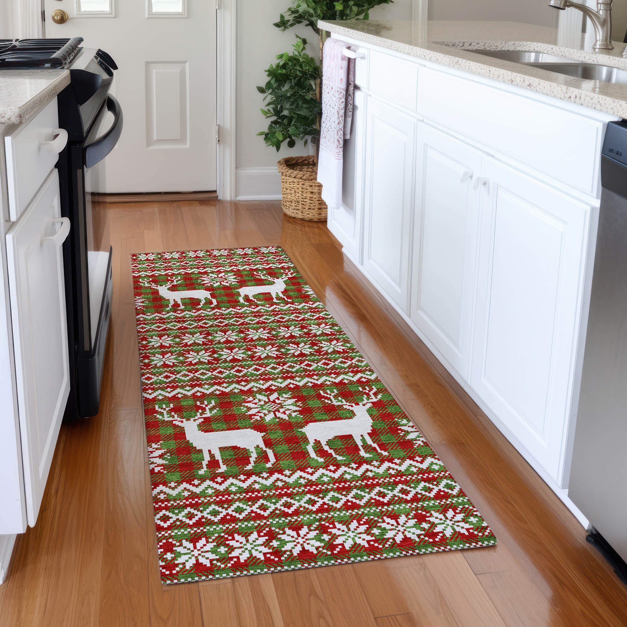Addison Rugs ACN1820FE2X8 Chantille ACN1820FE 2 x 7 (ft) Loomed Polyester Fern Rectangular Indoor/Outdoor Machine washable Area rug