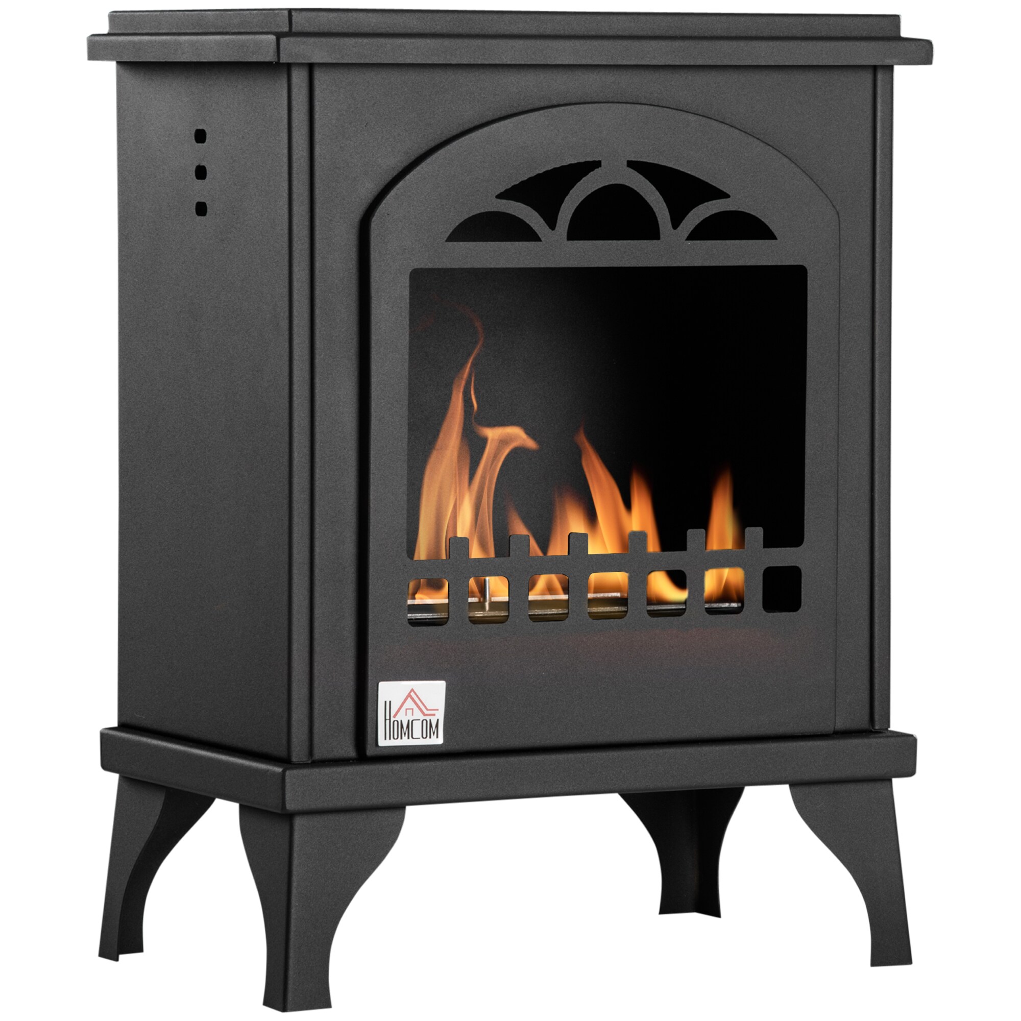 Kahomvis CEM-QP1092-294 16.25-Inches W Black Free standing Infrared quartz Corner or flat wall Electric Fireplace