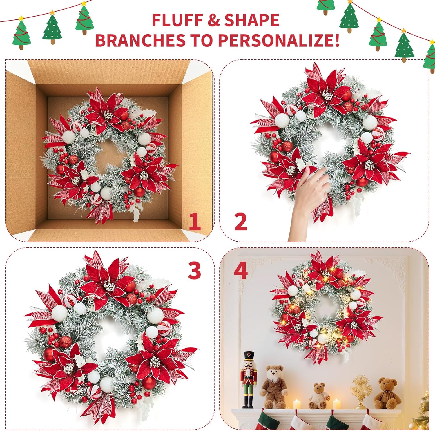 Qeetex JXNAG-PHK-34Q73L89 Artificial-Christmas-Wreaths - View #7