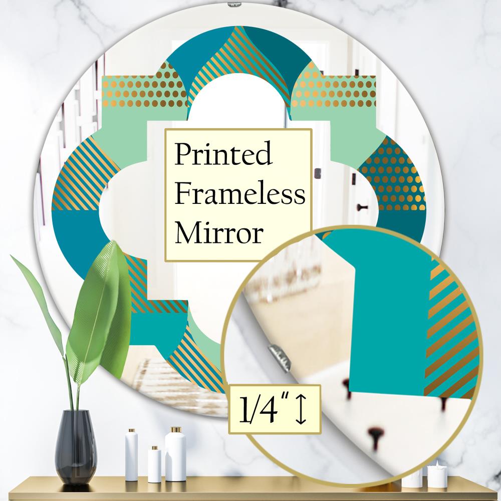 Designart Designart Mirrors 24-in W x 24-in H Round Blue Polished ...