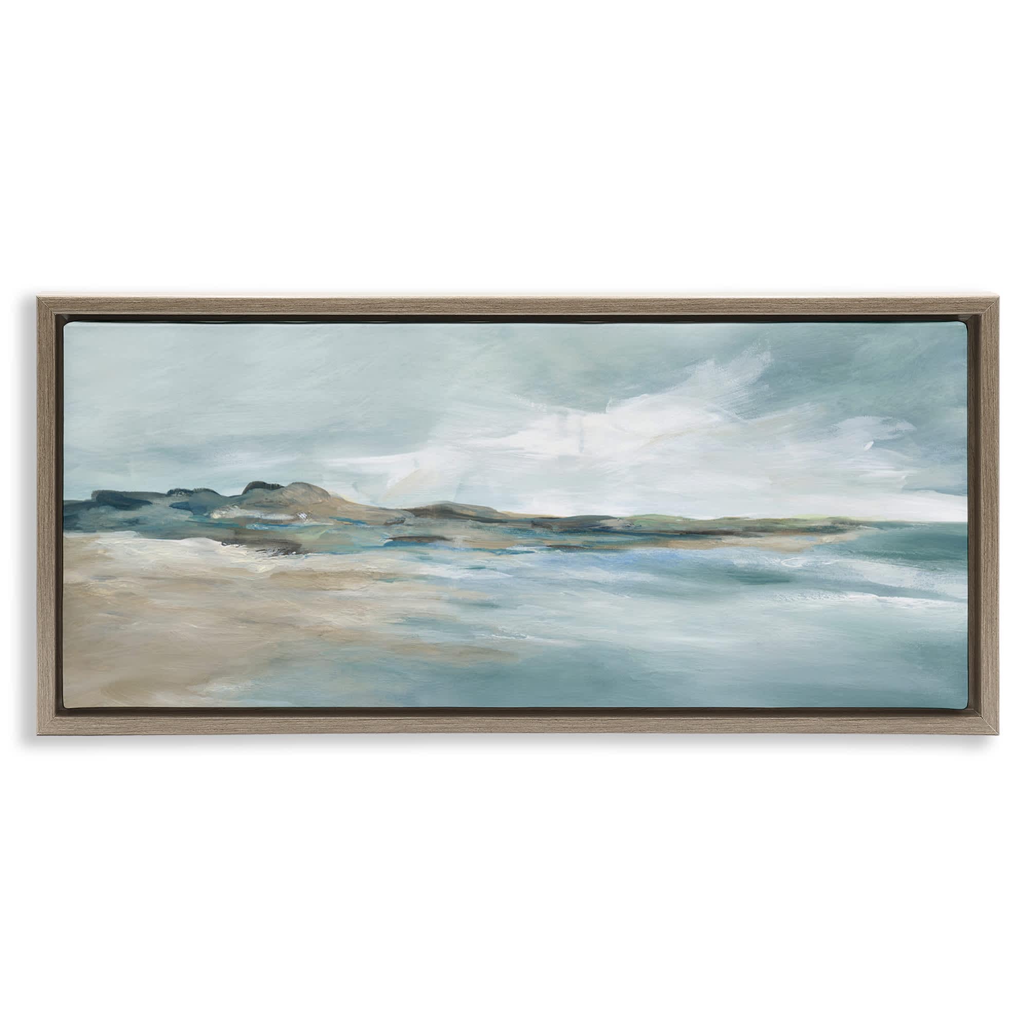 Stupell Industries BS-178-FFE-10X24 Blue Gradient Beach Scene Floating Frame design by Carol Robinson