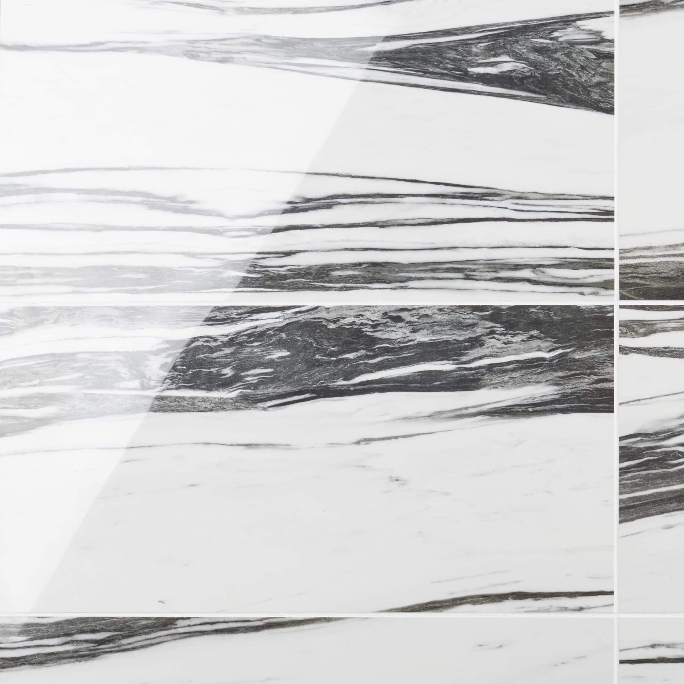 Artmore Tile EXT3RD107331 Ink Fall 12-in x 24-in Polished Porcelain Marble look Large format Floor and Wall Tile ( 11.62-sq ft Carton )
