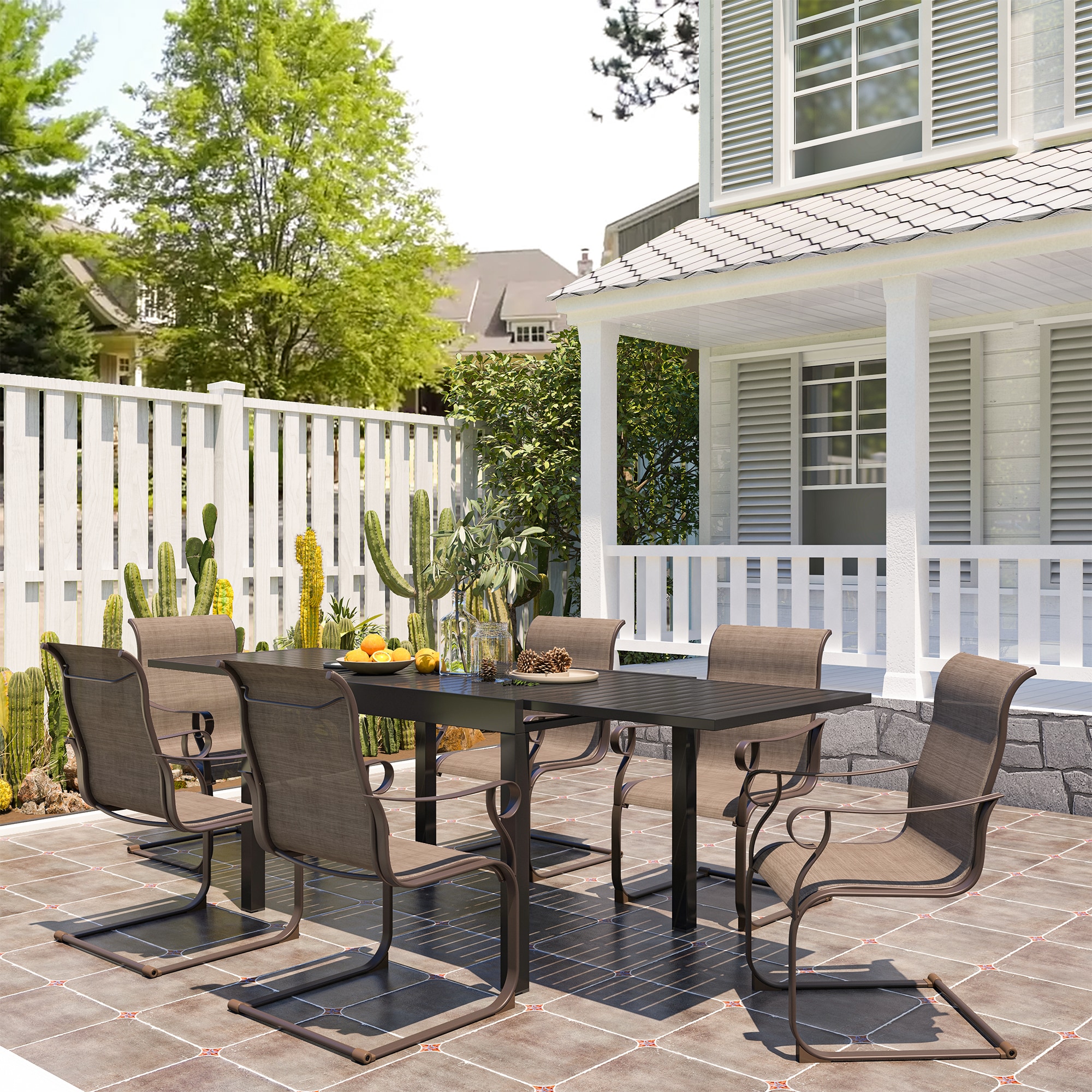 Clihome CL-7SL6TH1TBR Patio-Dining-Sets - View #2