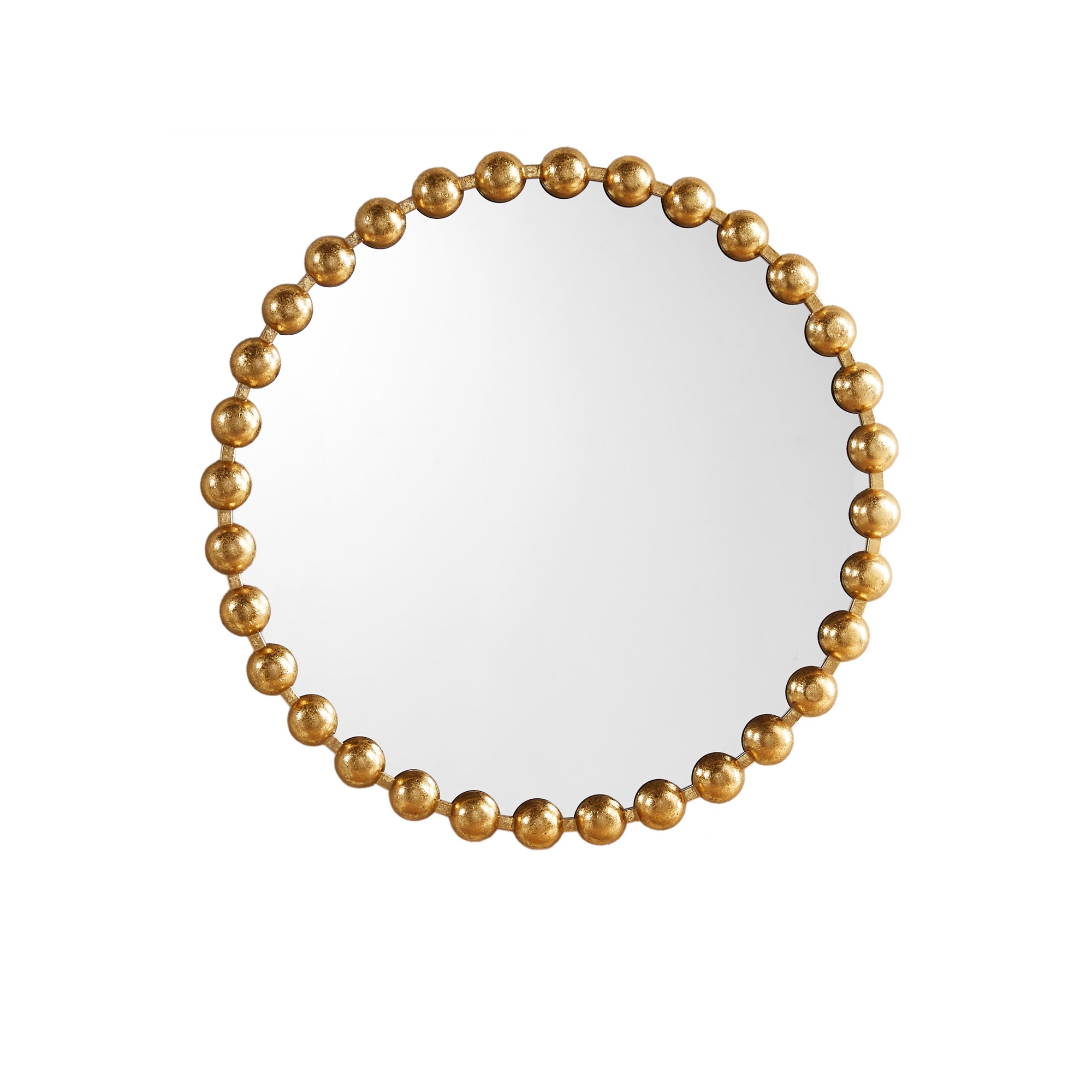 Elegant Marlowe Antique Gold Foil Round Wall Mirror - 27"