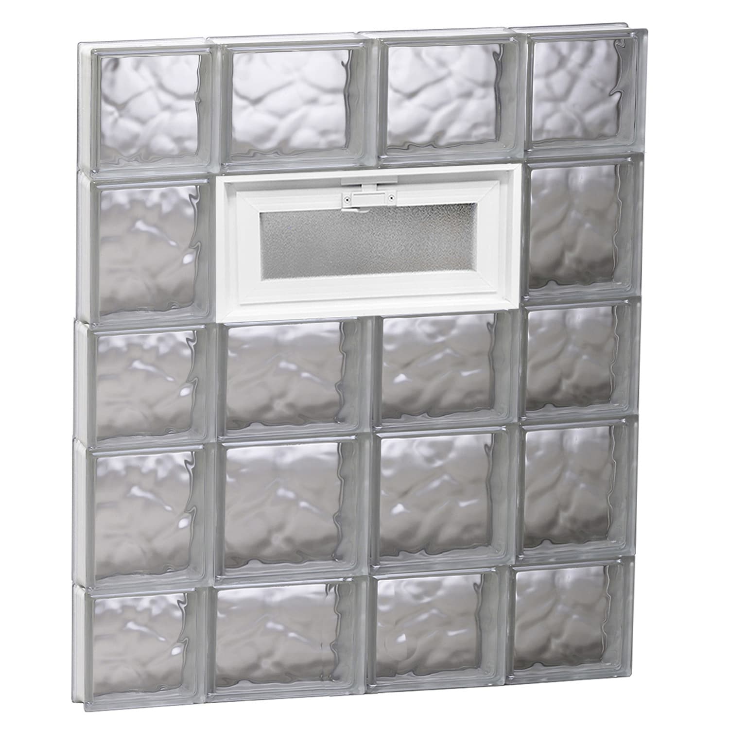 REDI2SET V2834DC Wavy Glass 27-in x 32-3/4-in Frameless Replacement Vented Glass Block Window