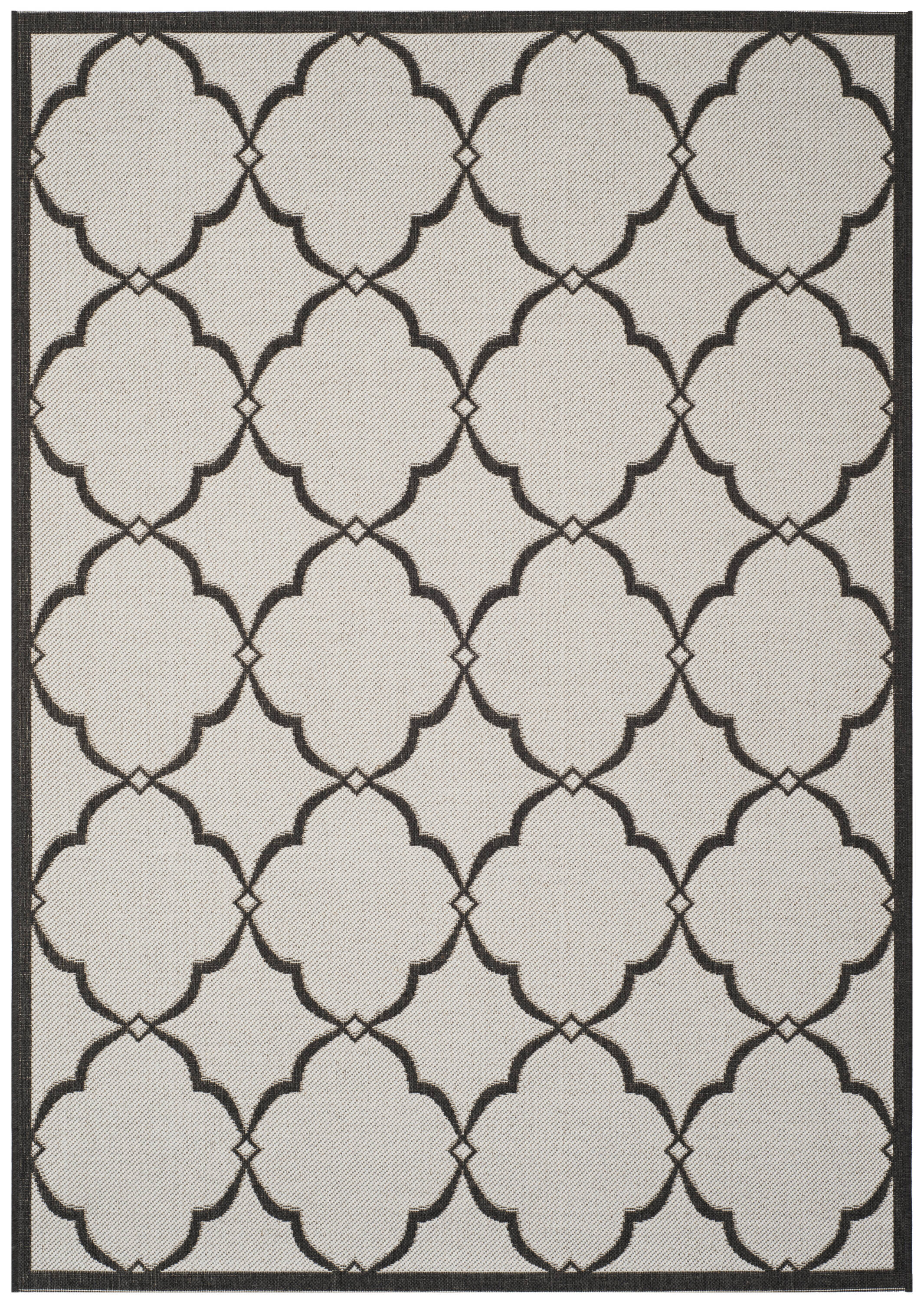 Safavieh LND125A-5 Linden Arabesque 5 x 8 (ft) Loomed Polypropylene Light Gray/Charcoal Rectangular Indoor Trellis Coastal Area rug