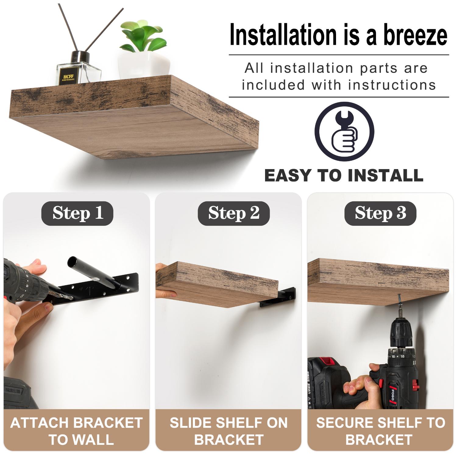 SORBUS WD-TIL4-MGW Wall-Mounted-Shelving - View #3