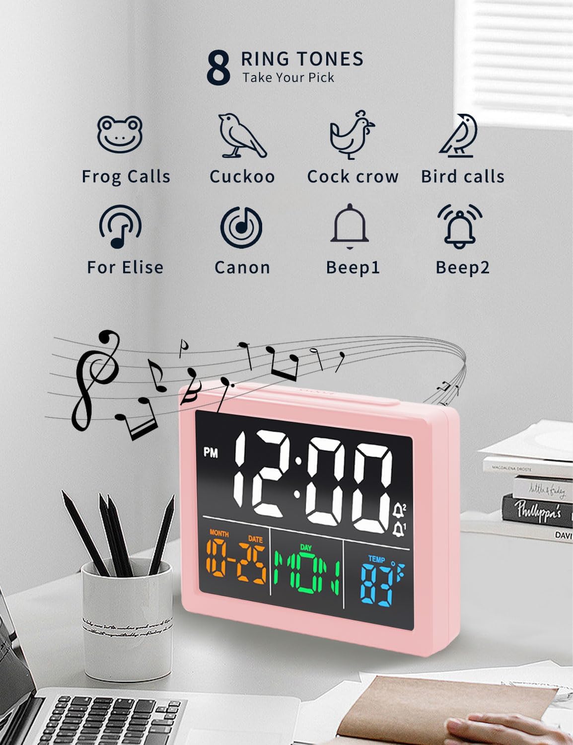 JALL V1021-PINK Indoor-Outdoor-Clocks - View #3