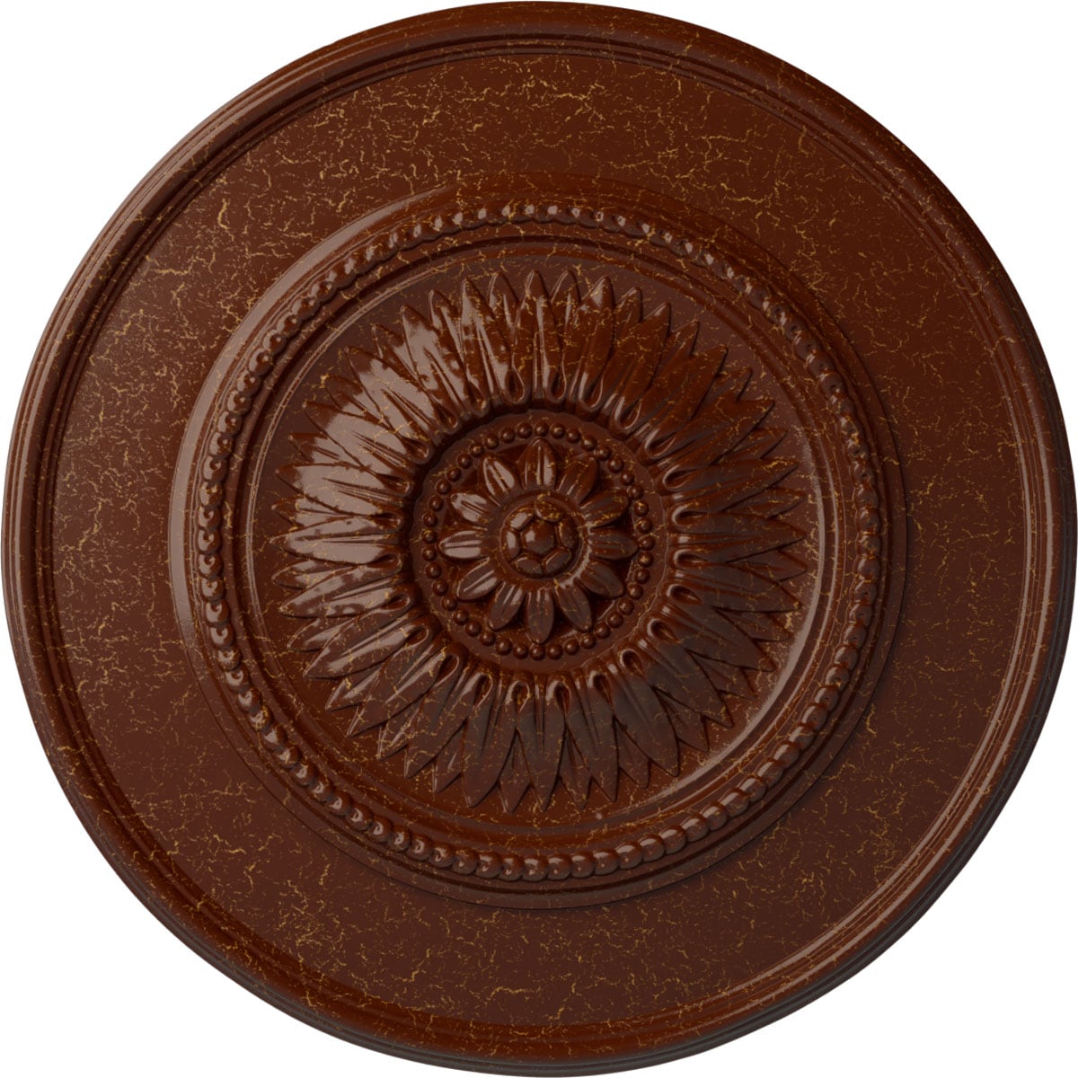 Ekena Millwork CM23FLBMC Floral 23.5-in W x 23.5-in L Painted Burnished Mahogany Crackle Polyurethane Whole Ceiling Medallion