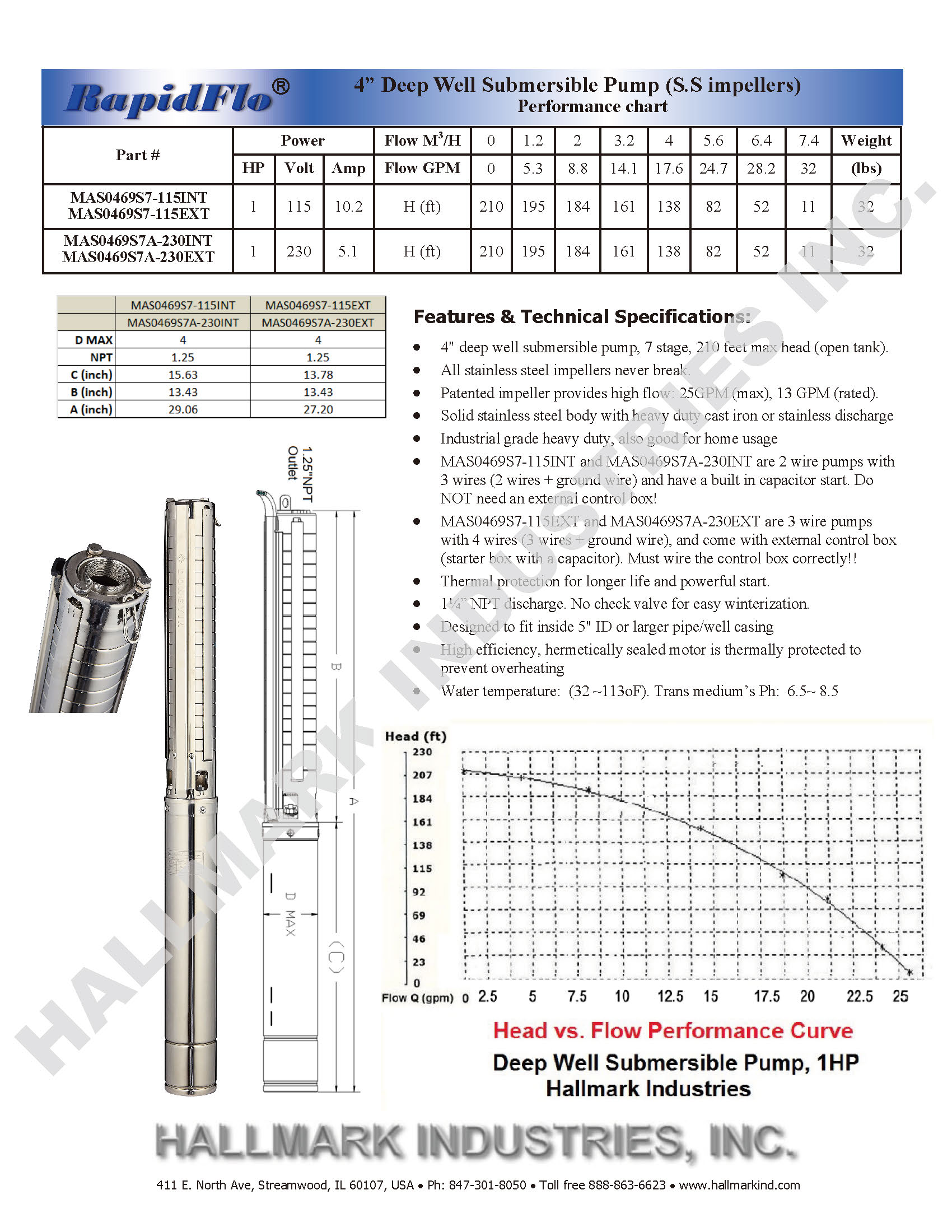 Hallmark Industries MAS0469S7A-EXT230 pumps - View #3