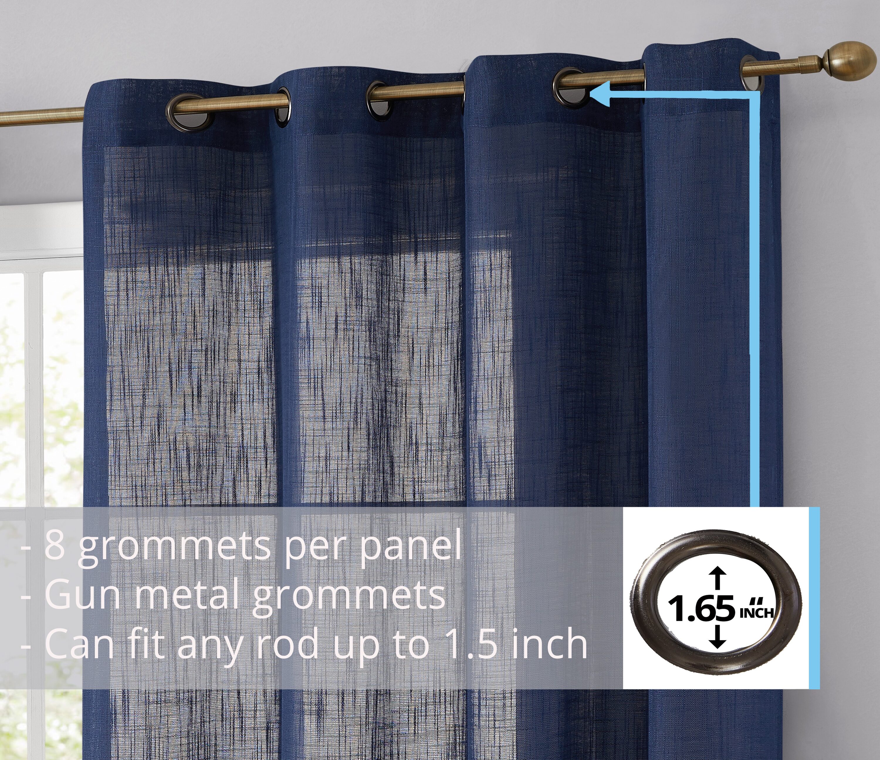 HLC.me ABY-FXLNGR-NVY72 curtains - View #2