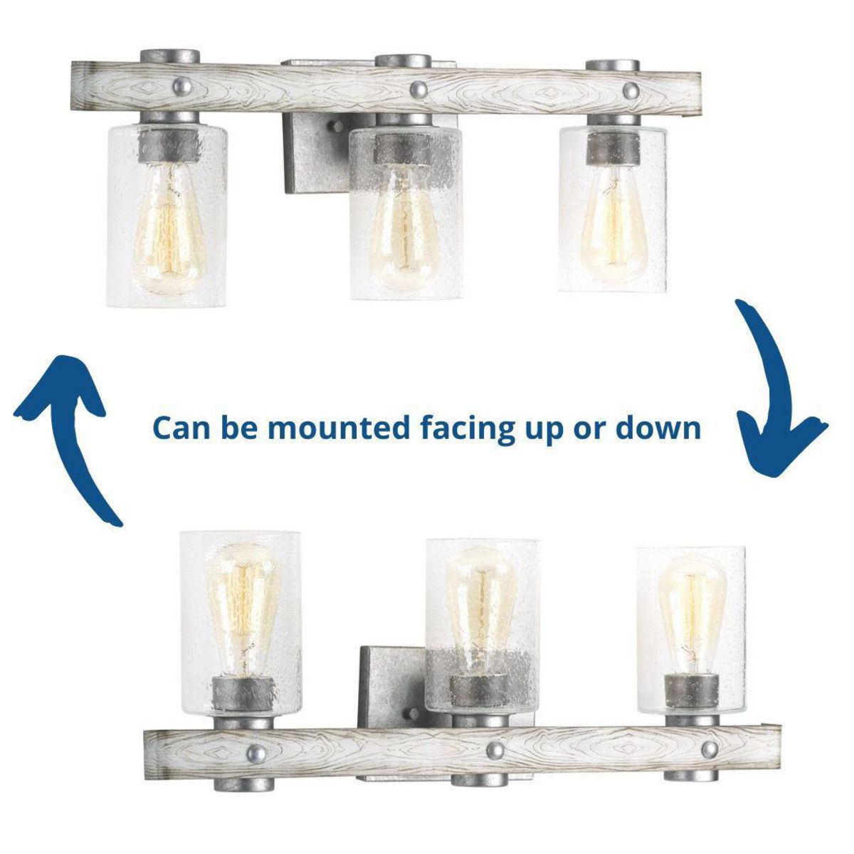 Gulliver Galvanized Nickel 3-Light Bath Vanity Fixture