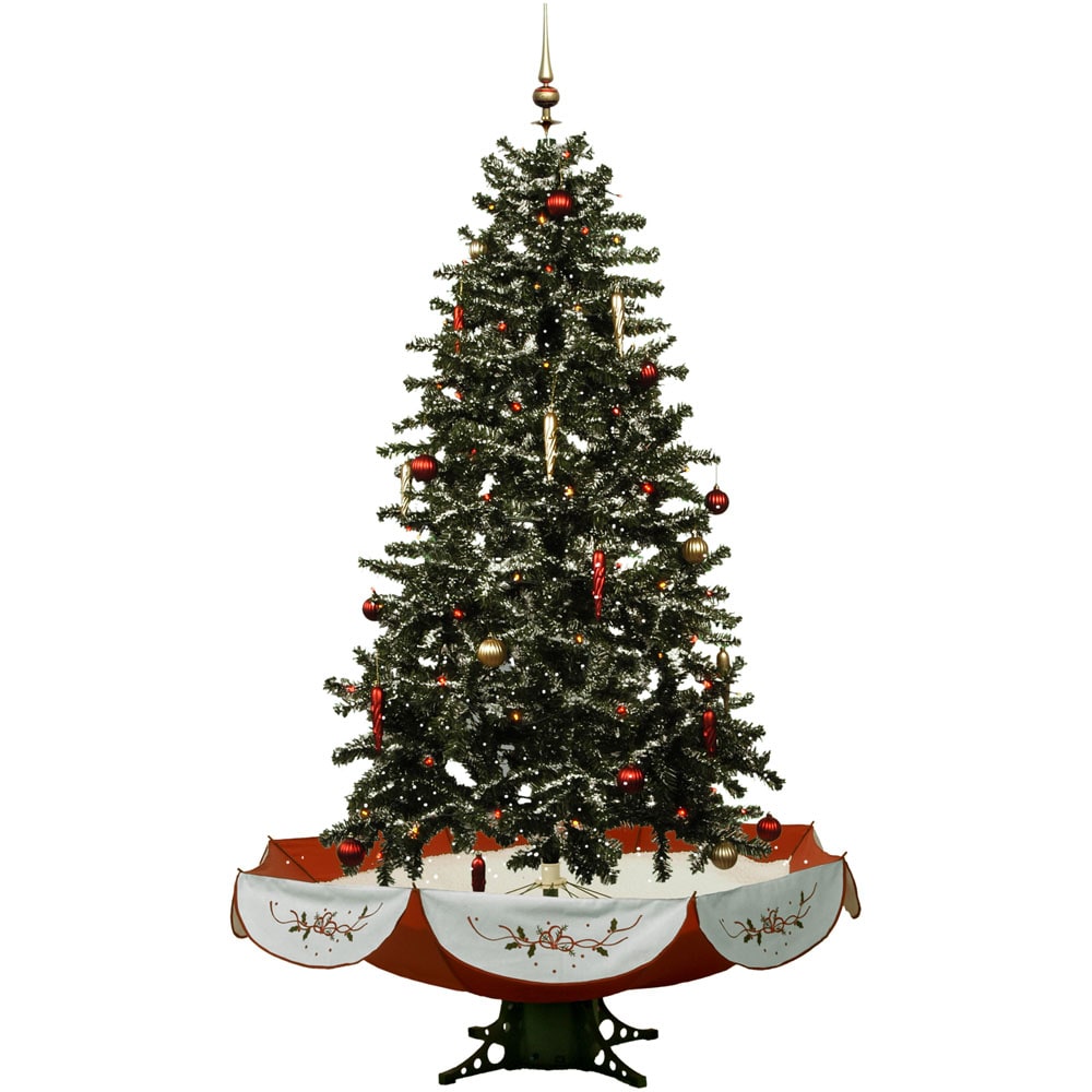 Fraser Hill Farm FSTR055A-RD 55-ft Pre-lit Flocked Artificial Christmas Tree with LED Lights