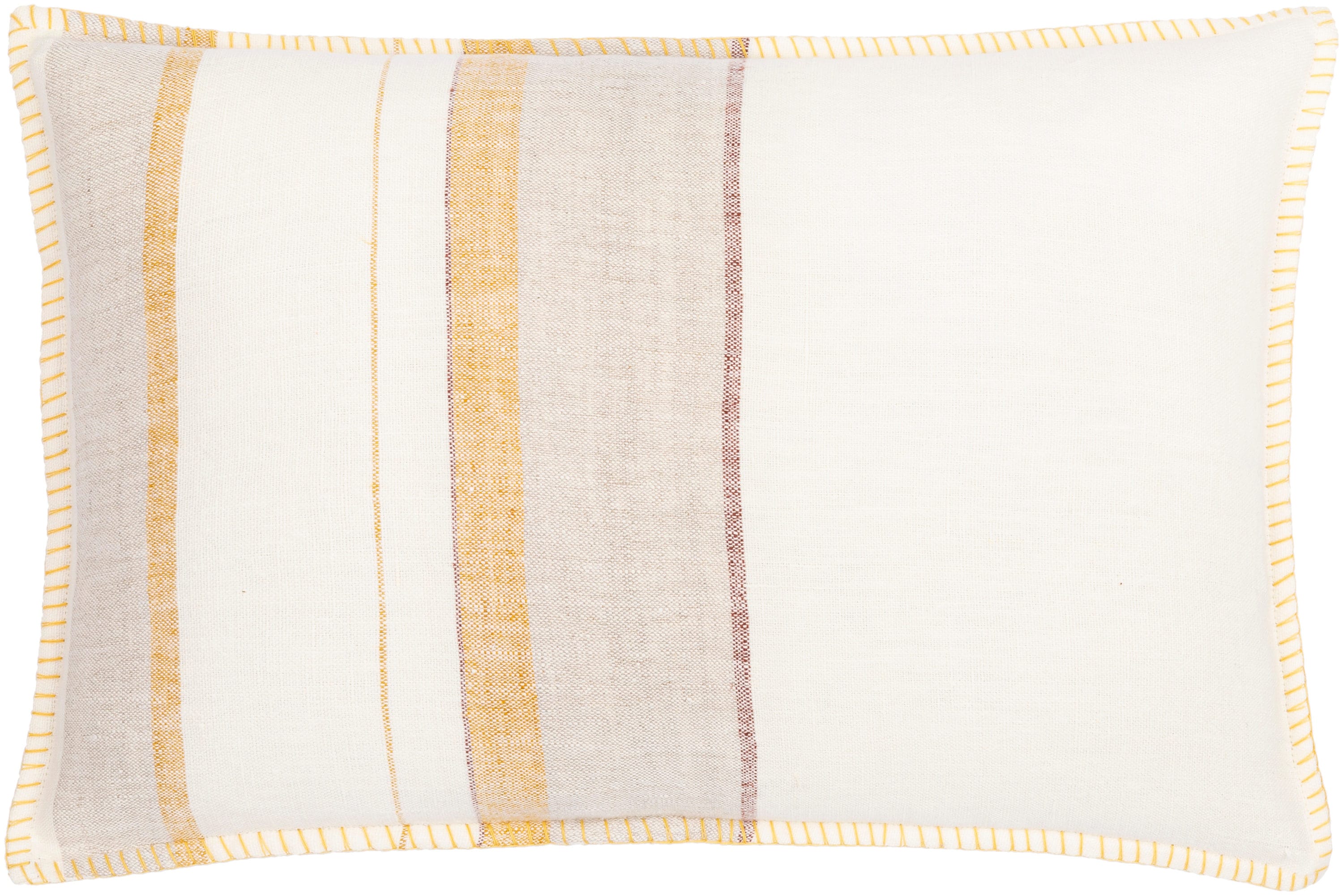 Surya LSP002-1320 Linen Stripe Embellished 13-in x 20-in Cream/Multi Indoor Decorative Cover