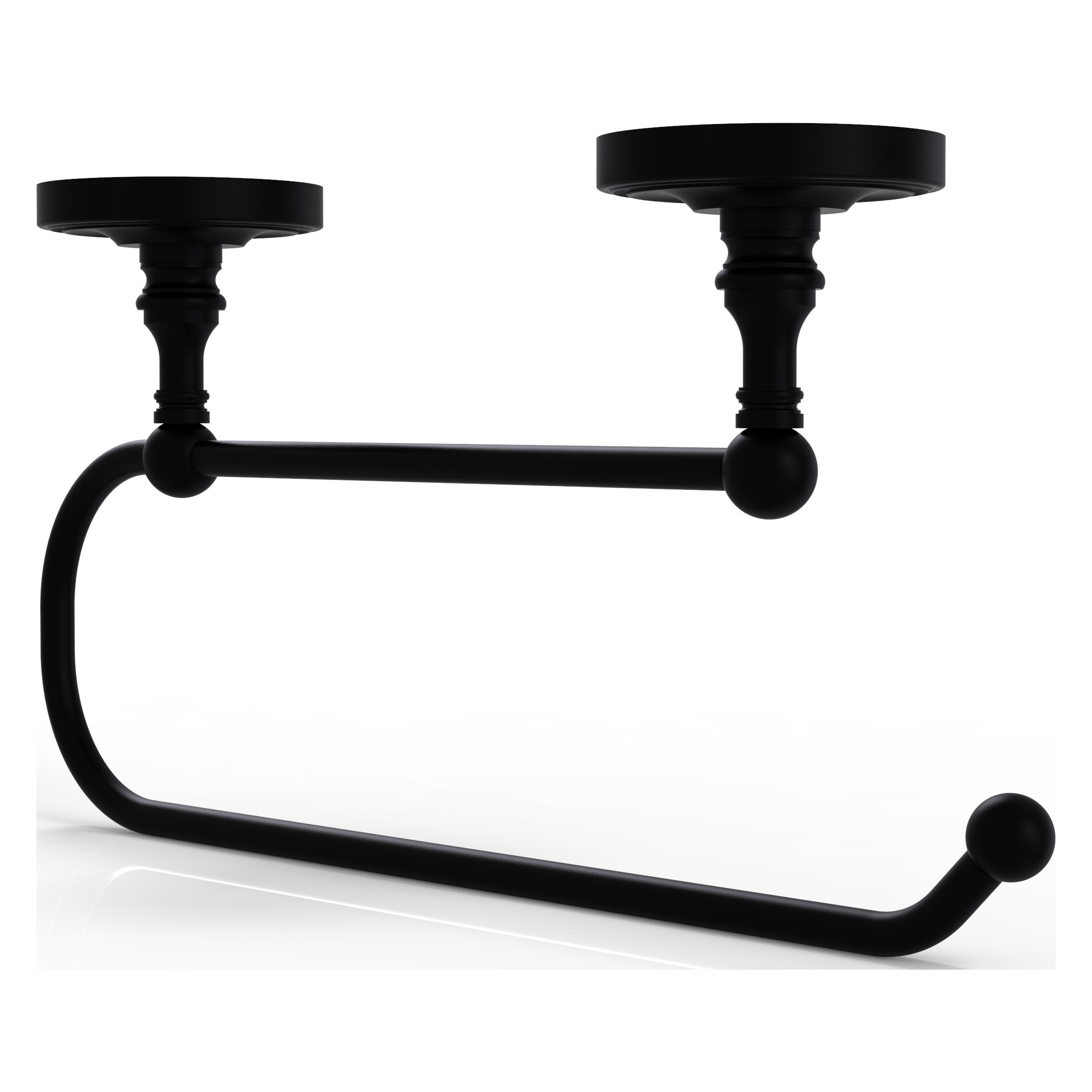 Allied Brass Matte Black Metal Undercabinet Paper Towel Holder at