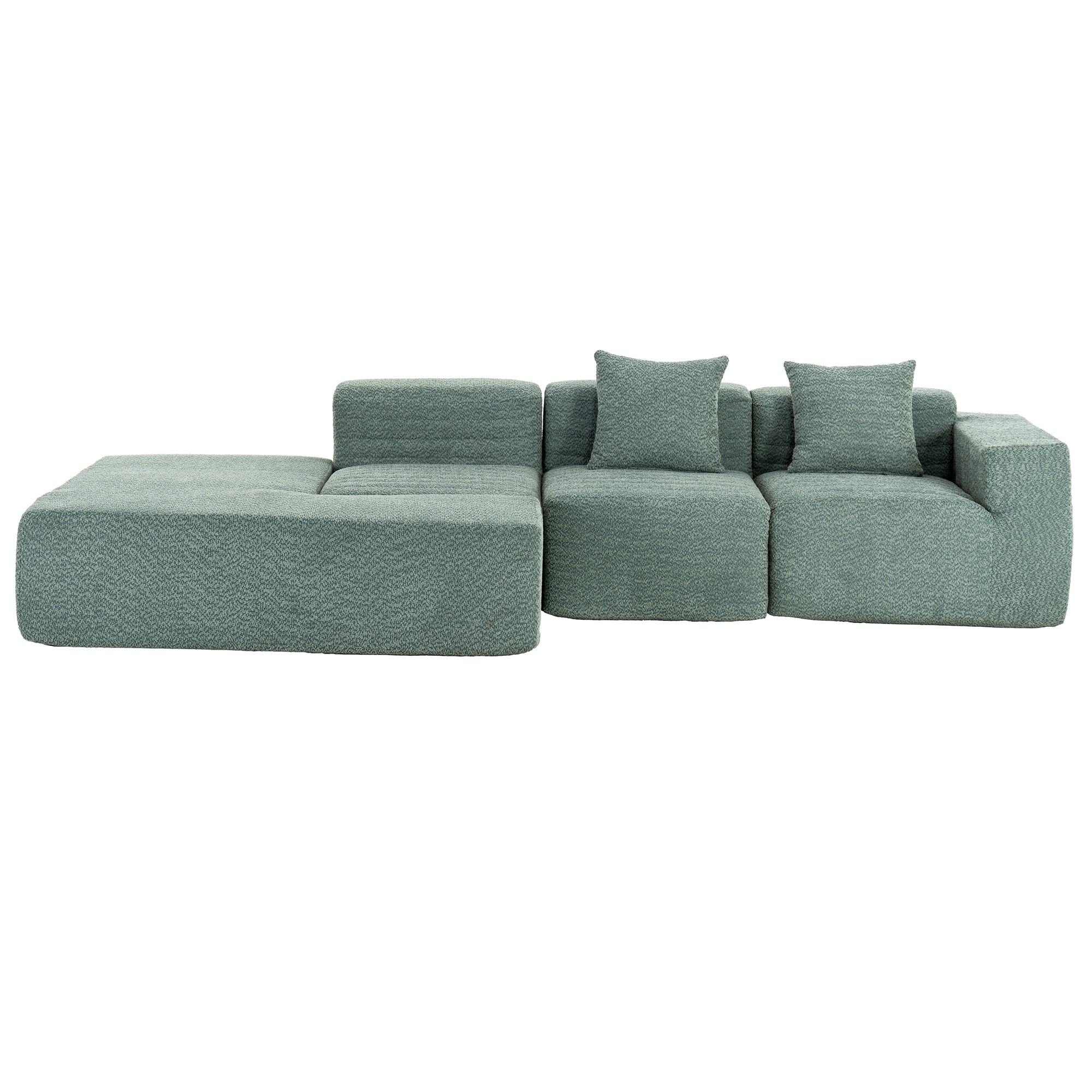 Bybafun YA3700507 116.5-Inches Modern Green Sectional