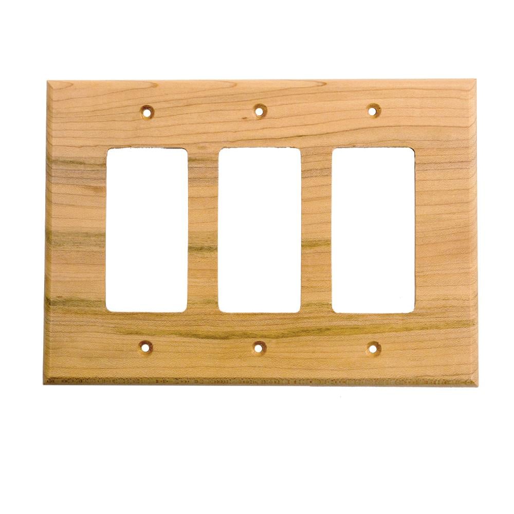 Sierra Lifestyles 682351 3 -Gang Specialty Size Hickory Wood Indoor Wall Plate