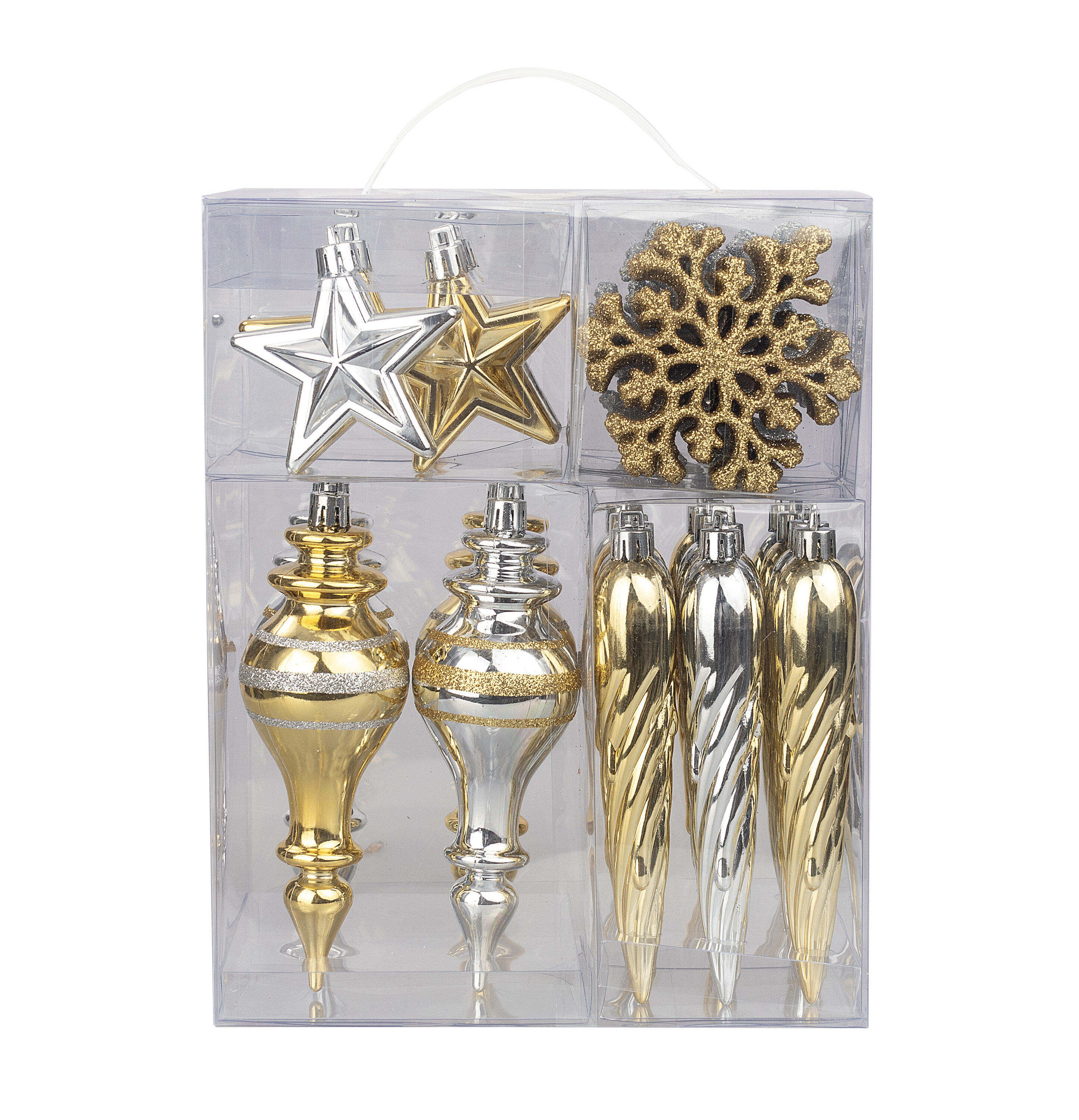 Holiday Living 88M0017L 48 -Pack Multiple colors/finishes Assorted Standard Indoor Ornament set Shatterproof
