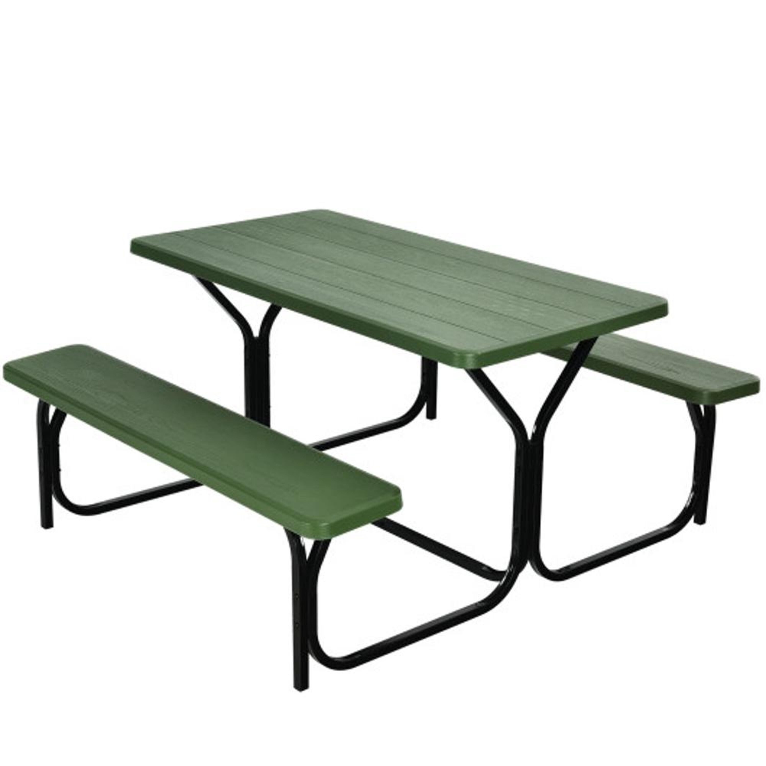 BABOOM BOM-3499LS-CO 54-in Green Resin Rectangle Picnic Table