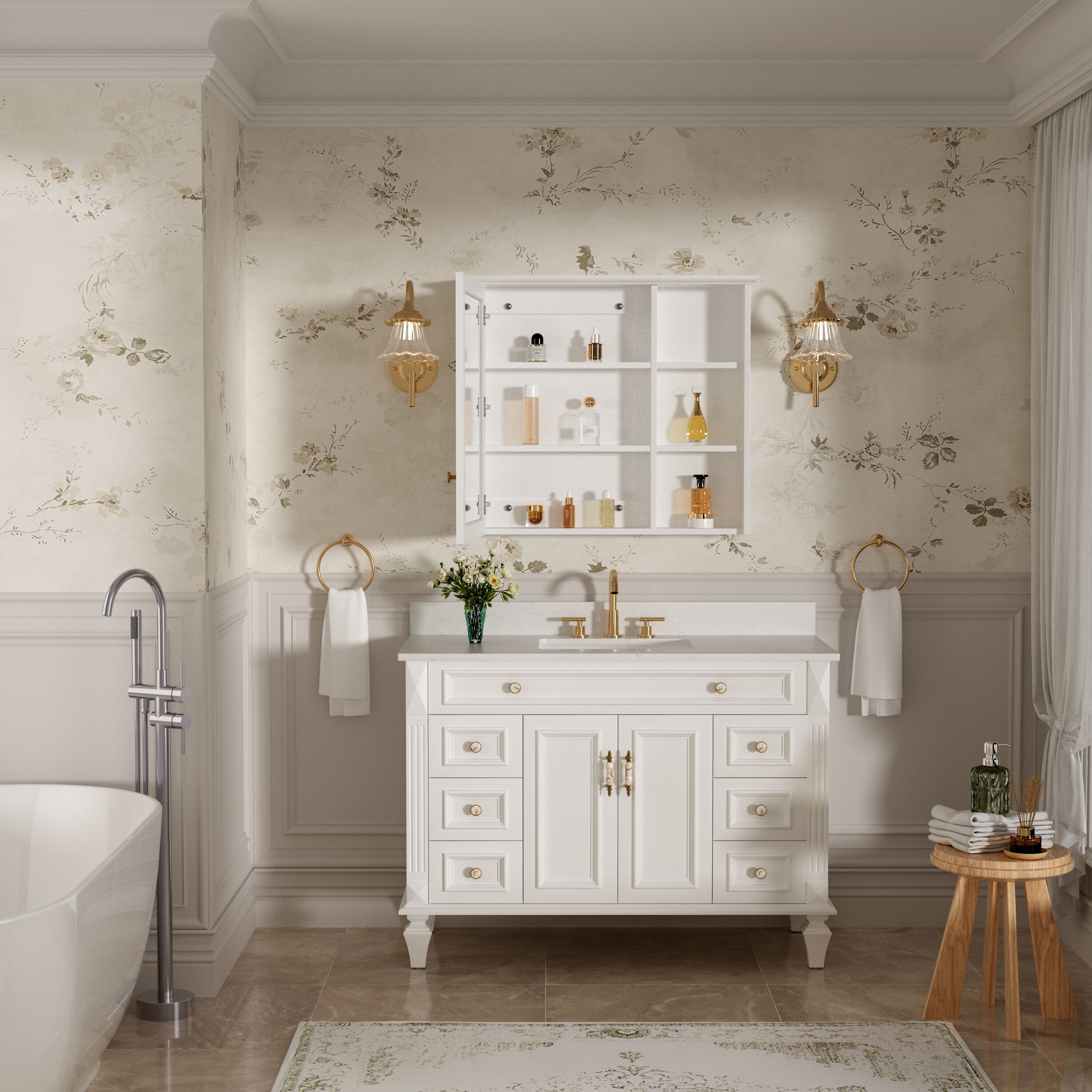 Forclover MF03ZC-WD34WT Bathroom-Medicine-Cabinets - View #9