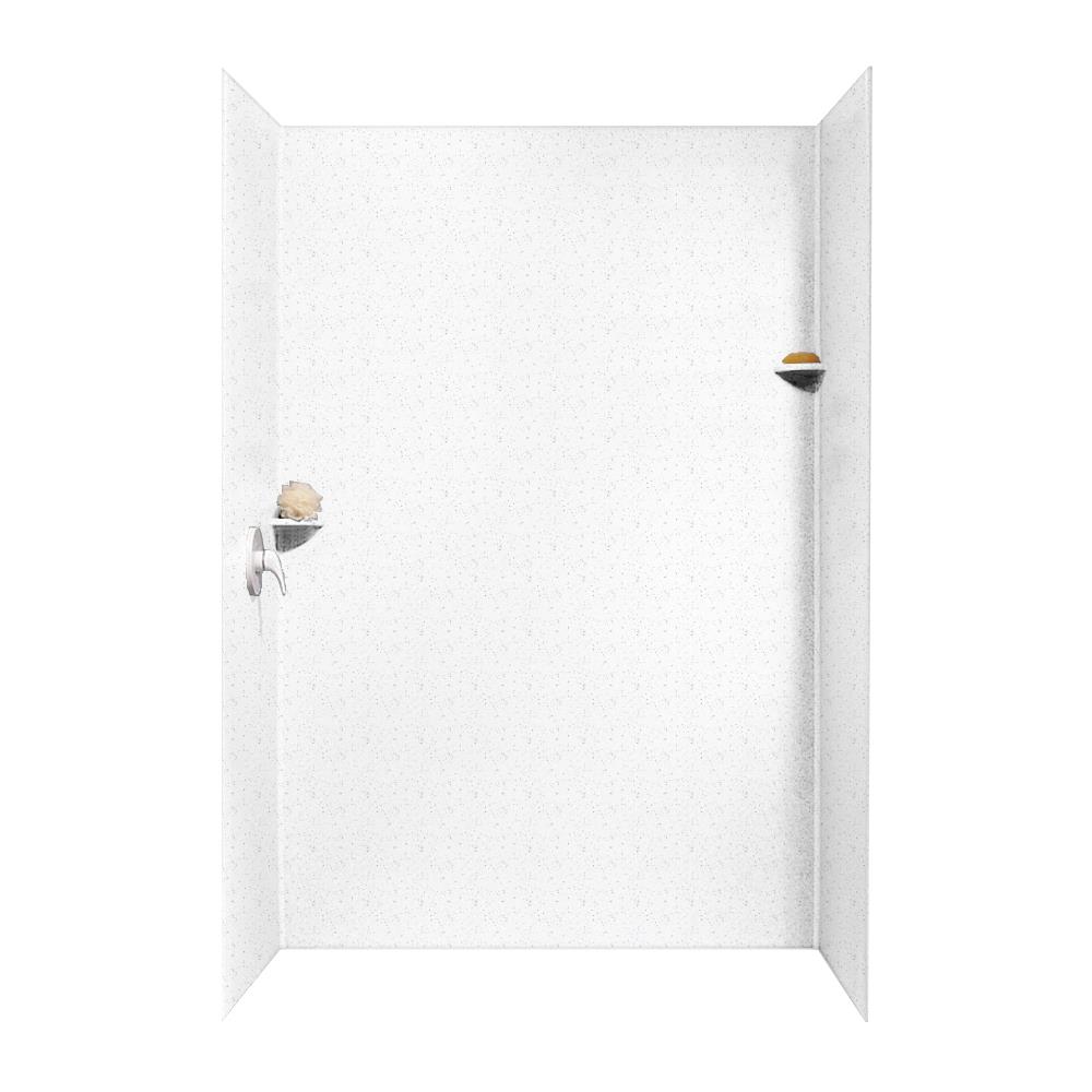 SWAN SK-366296-035 62-in W x 36-in D x 96-in H Arctic Granite 3.0 -Piece Glue Up Alcove Shower panel kit