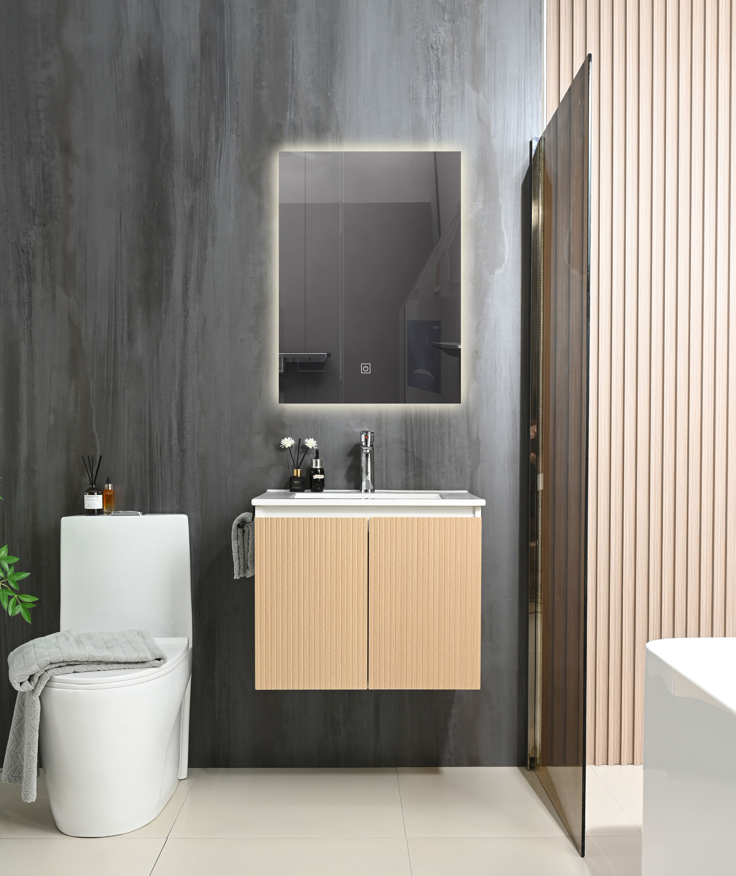 Tinyhomie 24in Wall-Mount Bathroom Vanity Sink Towel Rack