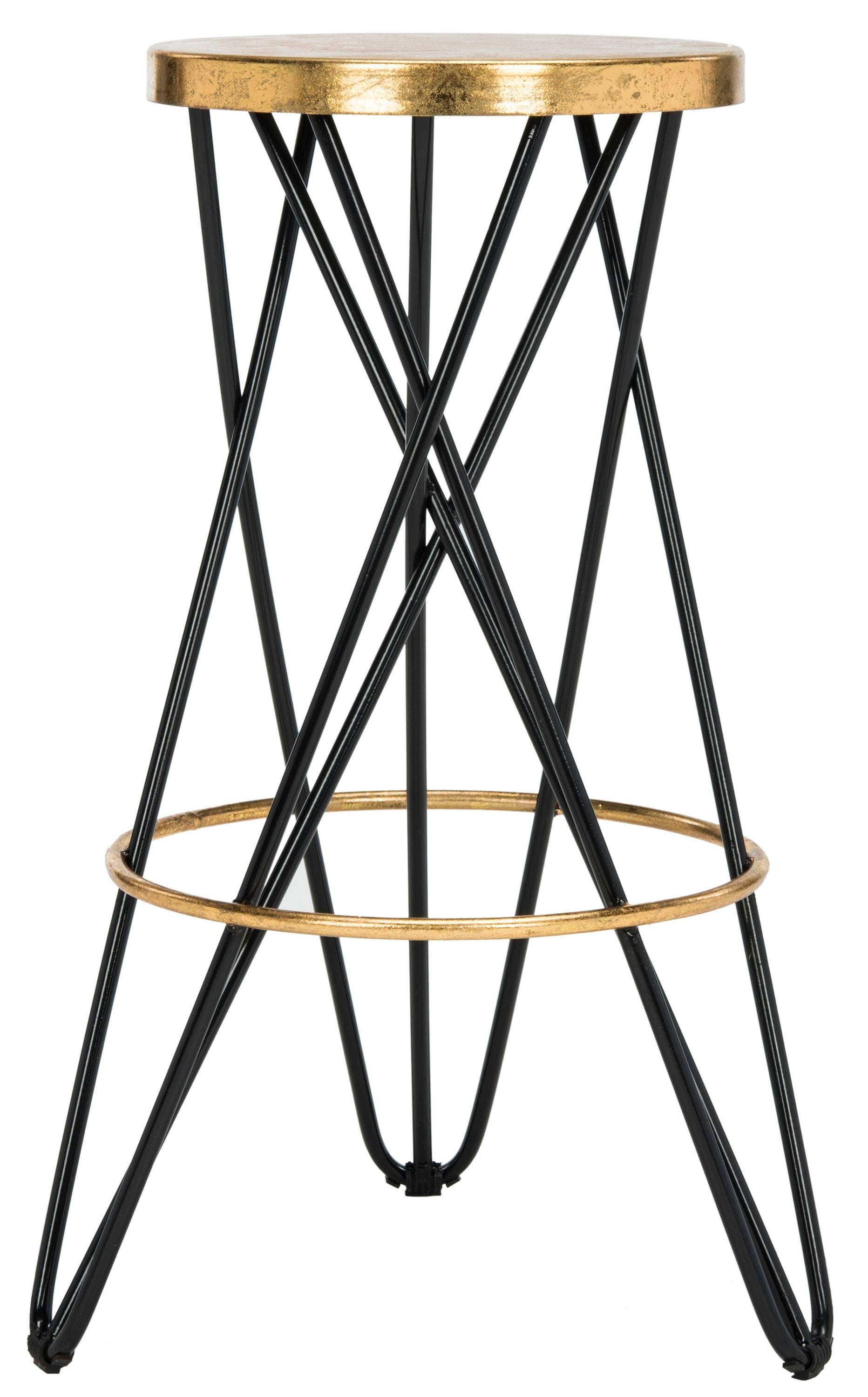 Lorna Black and Gold Hairpin Leg Bar Stool