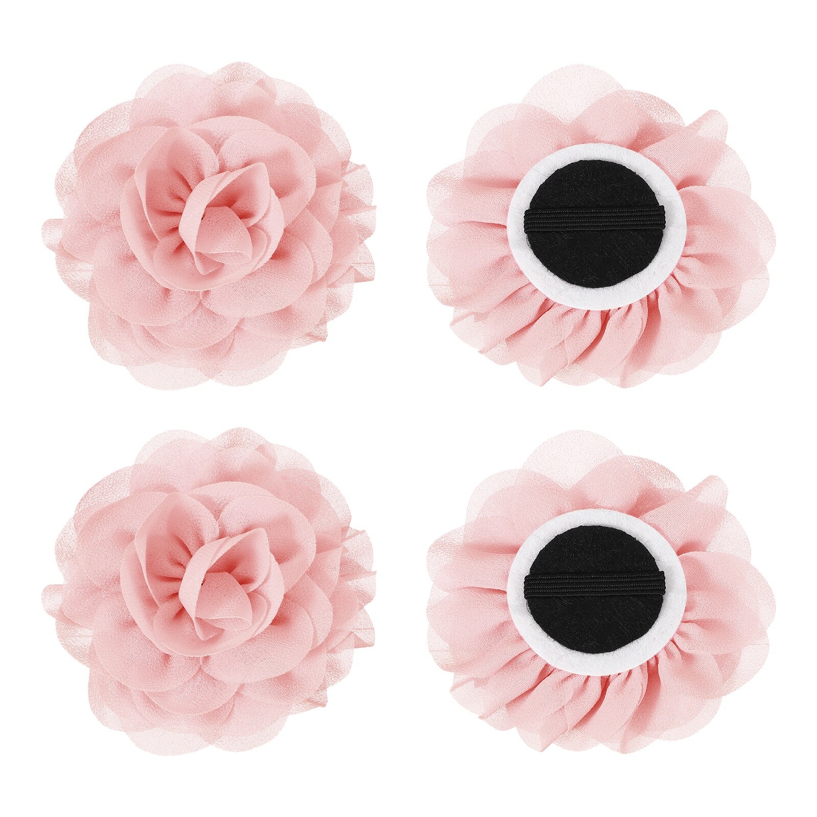 Unique Bargains Dog Collar Flowers 3.1 inch Pet Flower Charms Soft Chiffon Cat Collar Bow Tie Floral Grooming Supplies (Soft Pink 4pcs) Intended for Small Medium Big Dog Rabbit