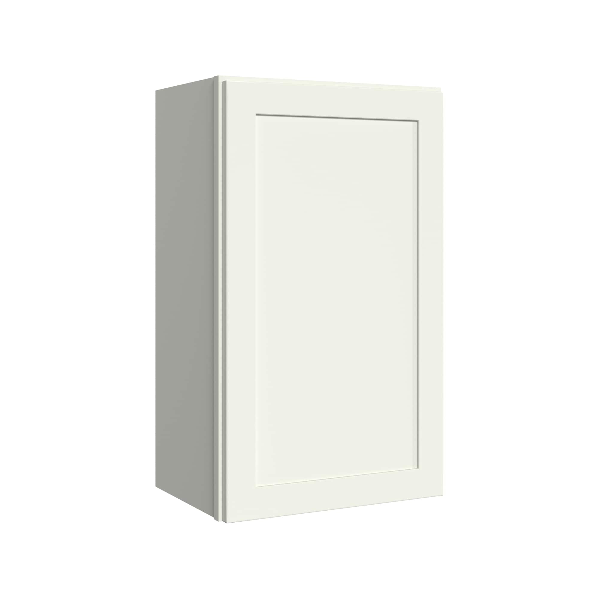 KraftMaid Momentum W1830RG71 Deveron 18-in W x 30-in H x 12-in D Dove White Wall Fully assembled Plywood Cabinet (Recessed Panel Shaker)