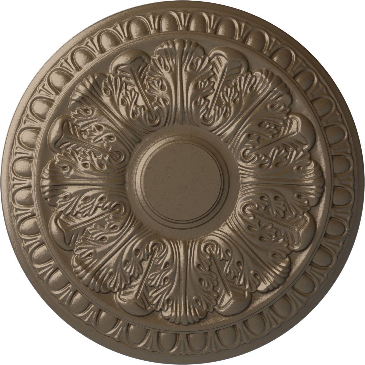 Ekena Millwork CM15CNWSS Colton 15.75-in W x 15.75-in L Painted Warm Silver Polyurethane Whole Ceiling Medallion