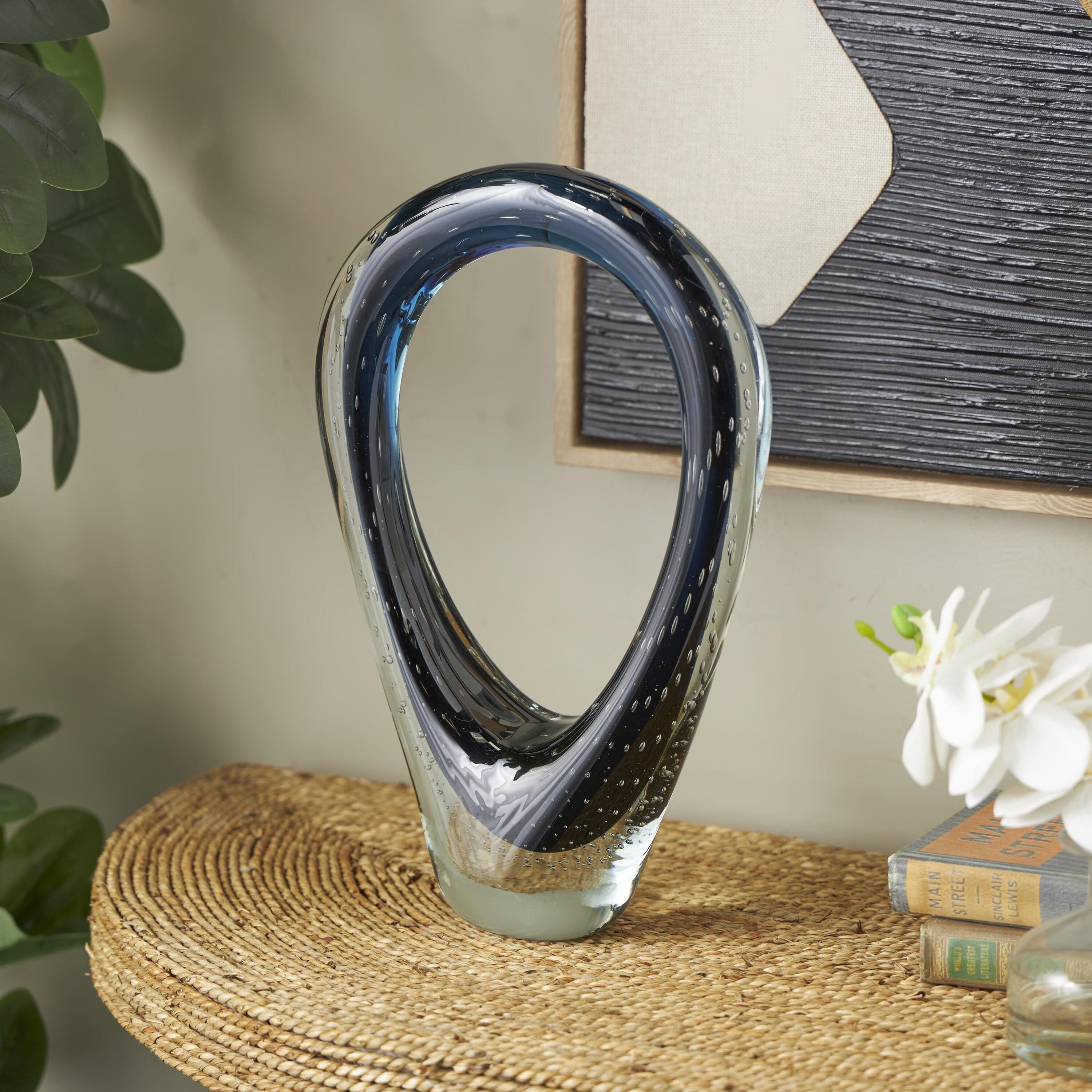 Grayson Lane 823458 Blue Glass Modern Sculpture