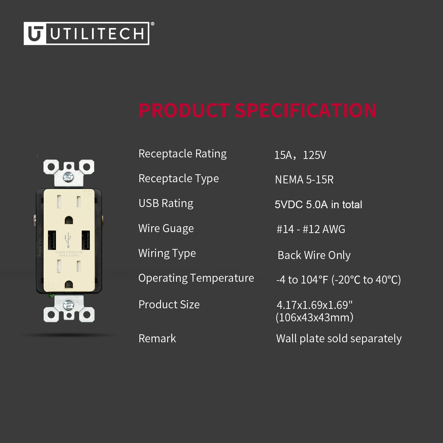 Utilitech R1815D50AA-LA6 receptacles - View #6