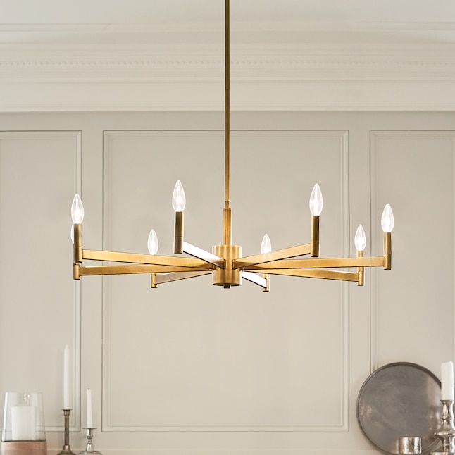Kichler Erzo 8-Light Natural Brass Modern/Contemporary Dry rated
