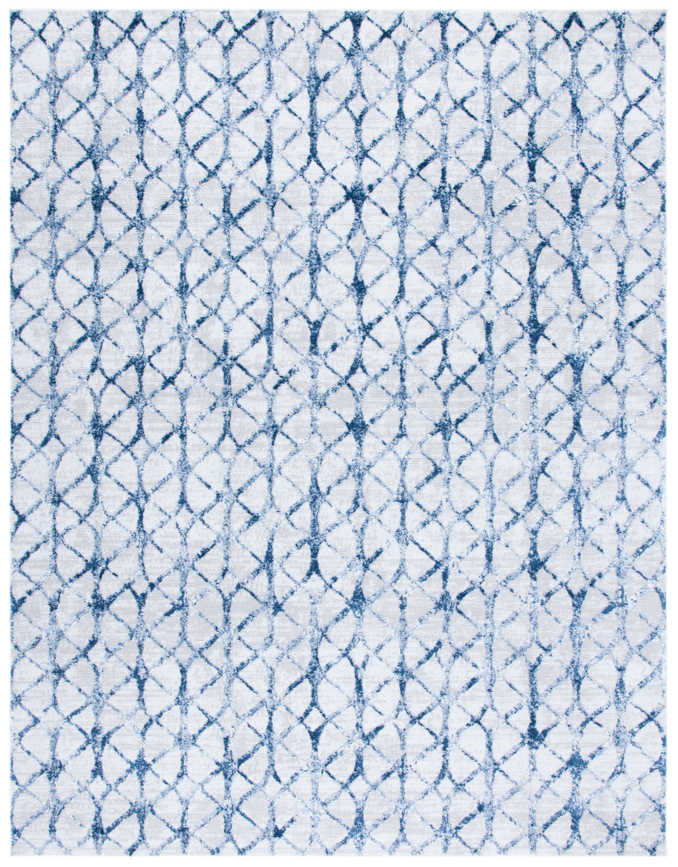 Amelia 8' x 10' Grey and Navy Geometric Area Rug