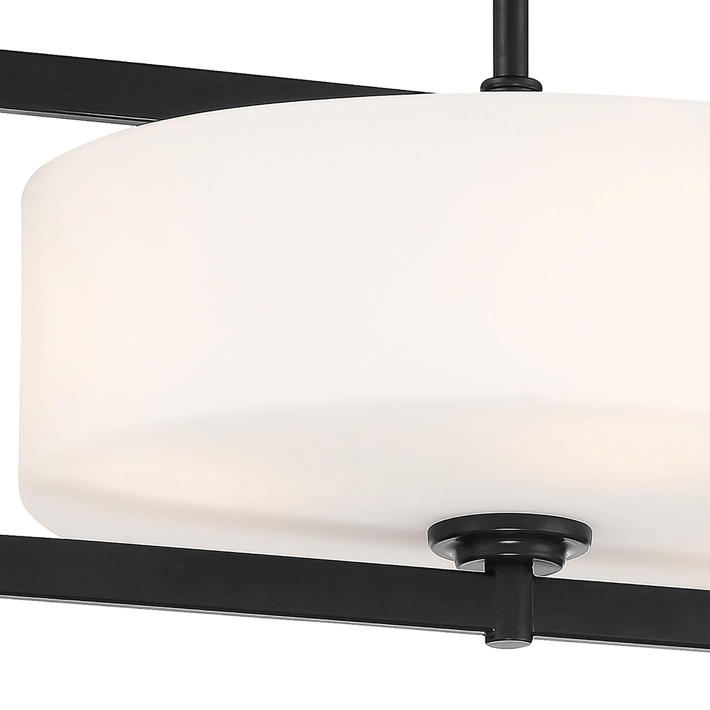 First Avenue Coal 16" Semi-Flush Ceiling Light with Etched White Glass