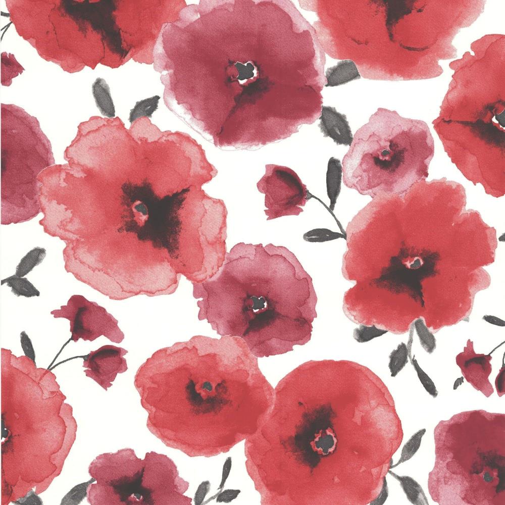 Superfresco Easy Eden Red Vinyl Textured Floral Wallpaper at 