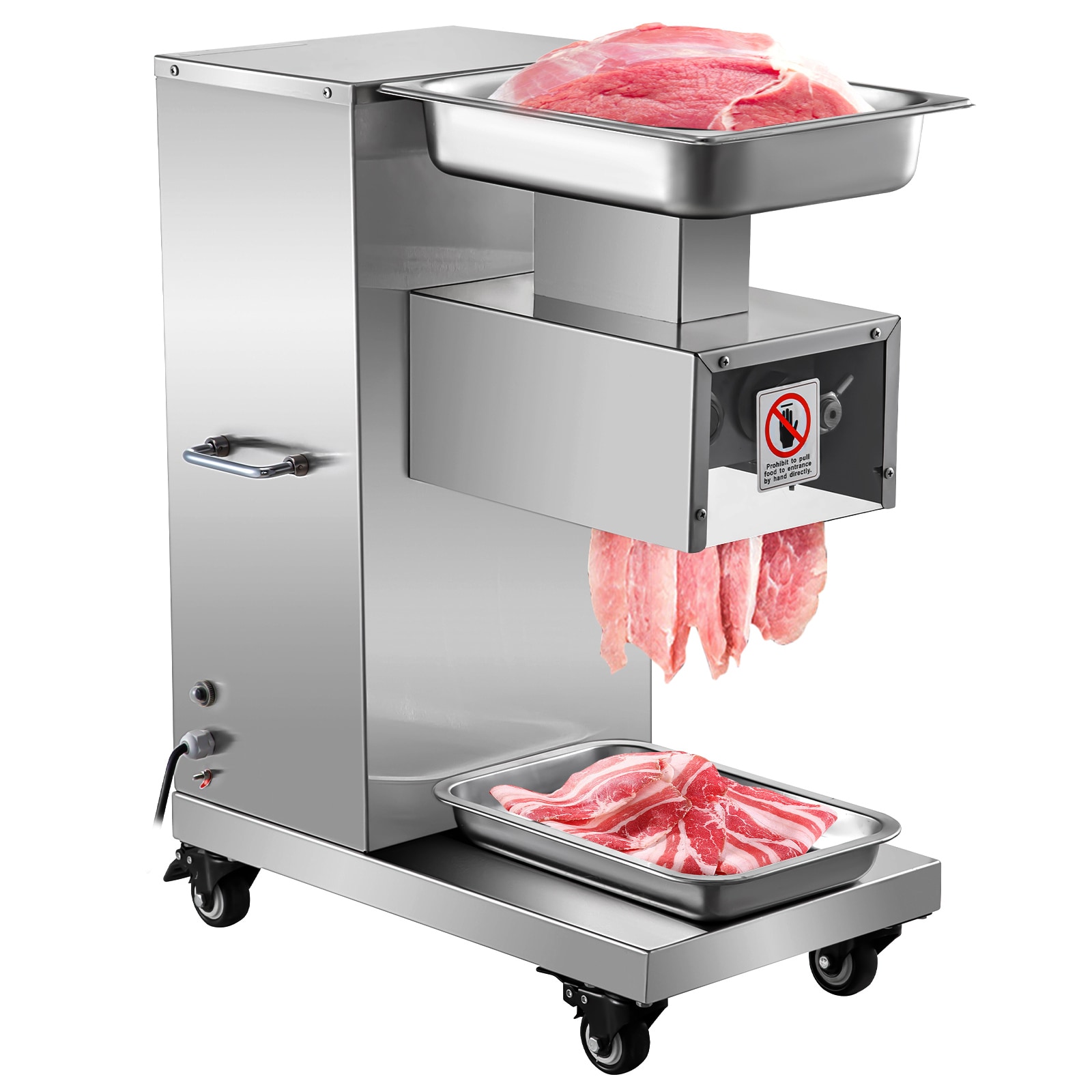 VEVOR SCQPJLS3MM0001192V1 1100 LBs/H Electric Meat Cutting 1100 -Speed Commercial/Residential Food slicer and Meat Slicer with Thickness Control ( Silver )