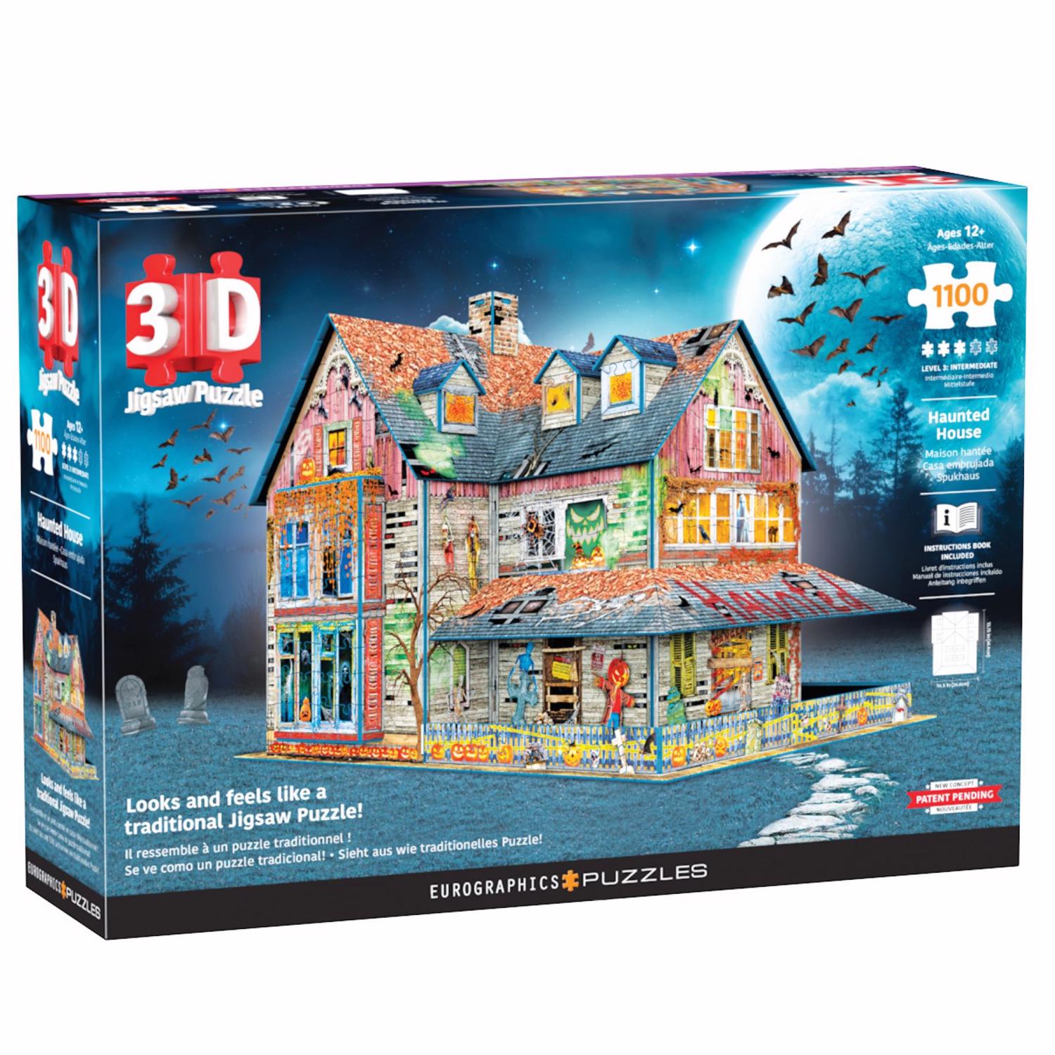 Eurographics  Halloween Haunted House 3D Jigsaw Puzzle Multicolored 1100 pc