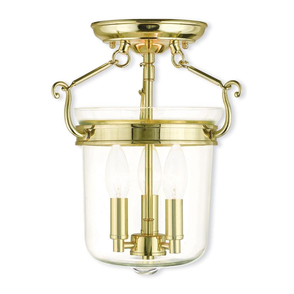 Livex Lighting 50481-02 Rockford 1-Light Polished Brass Semi mount light